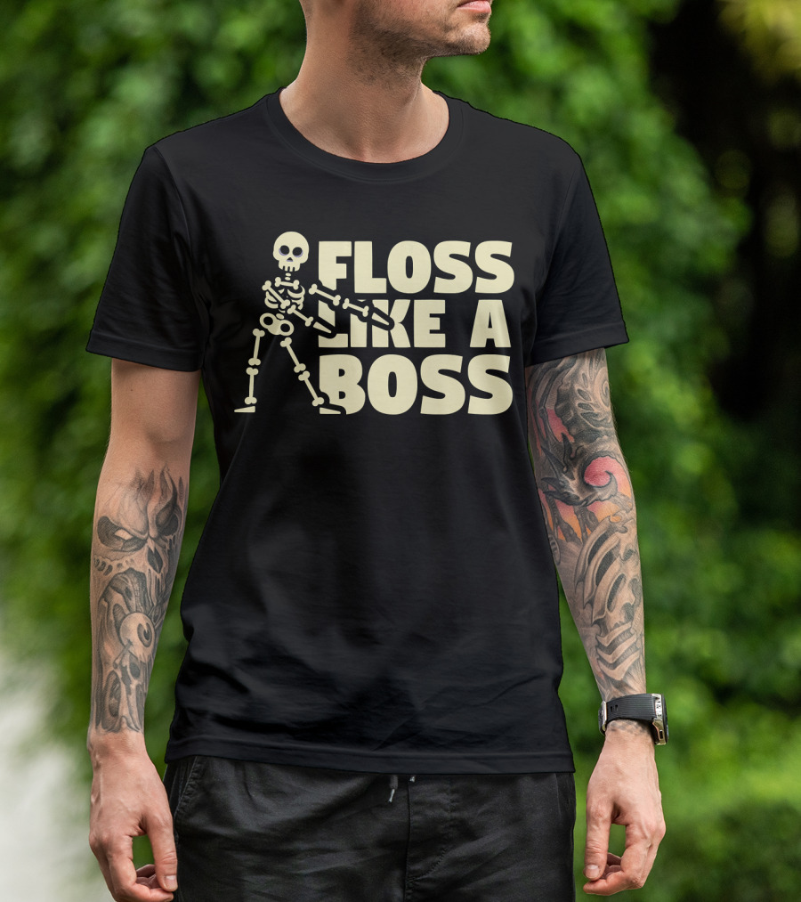 Skeleton Floss Like A Boss Dance Funny Design Hall T-Shirt