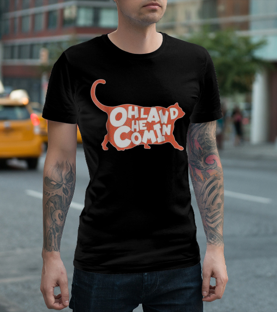 Oh Lawd He Comin Chonk Cat T-Shirt