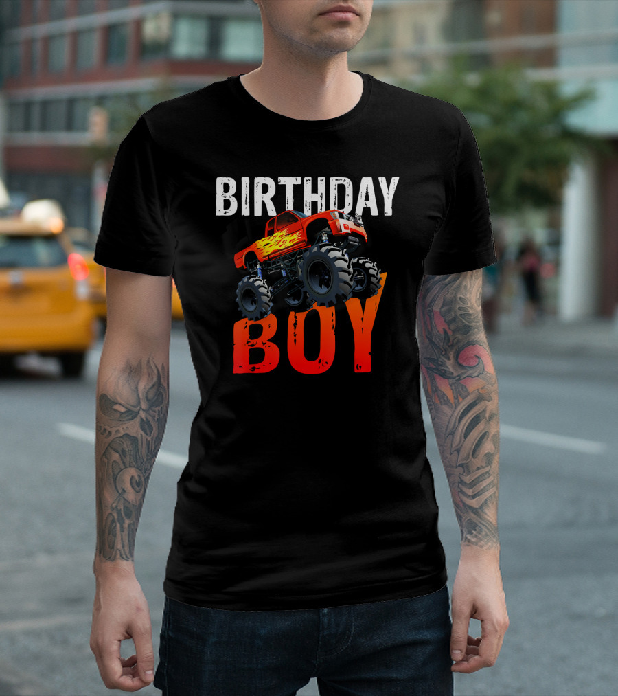 BIRTHDAY BOY Monster Truck Rule JAM Party T-Shirt