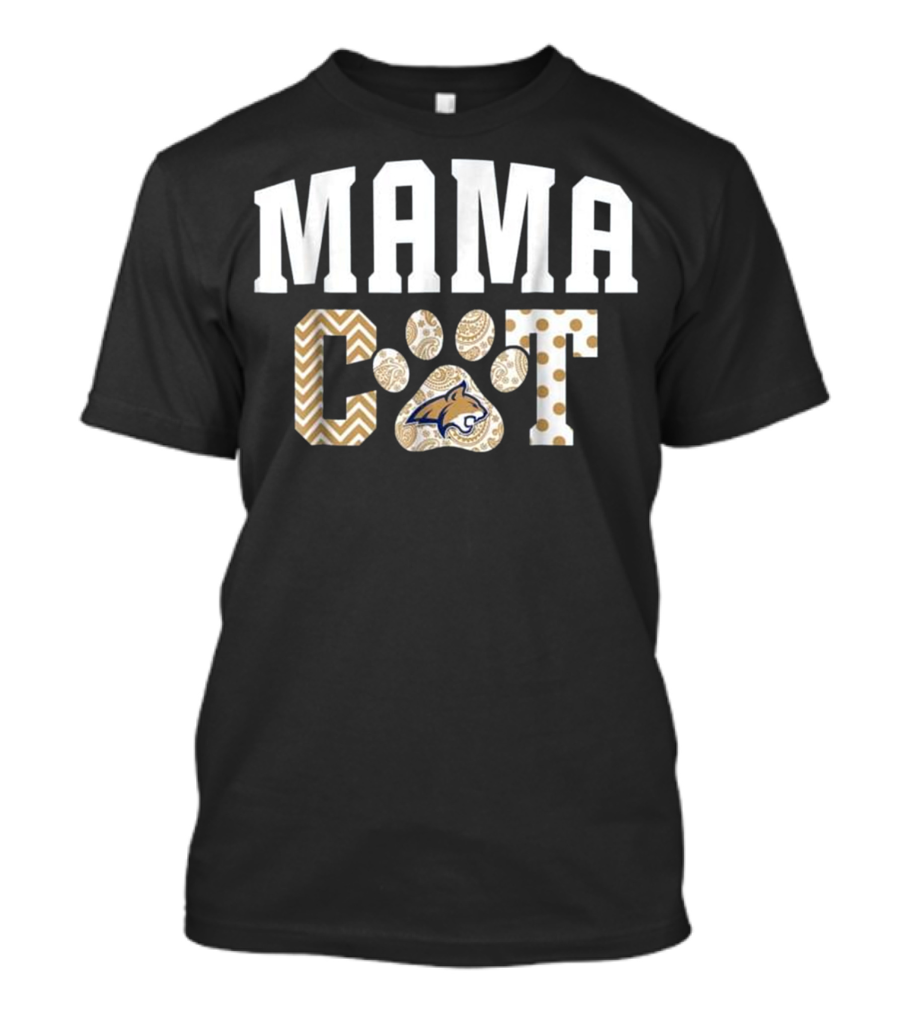 Montana State Bobcats Mama Cat Paw Prints T-Shirt