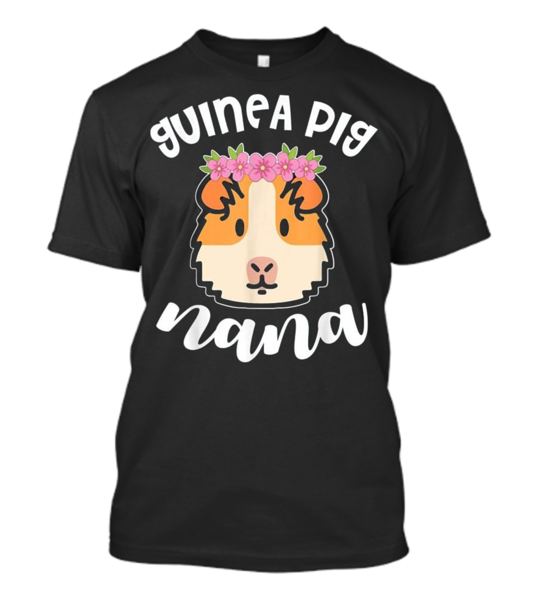 Guinea Pig Nana Flowers Face T-Shirt