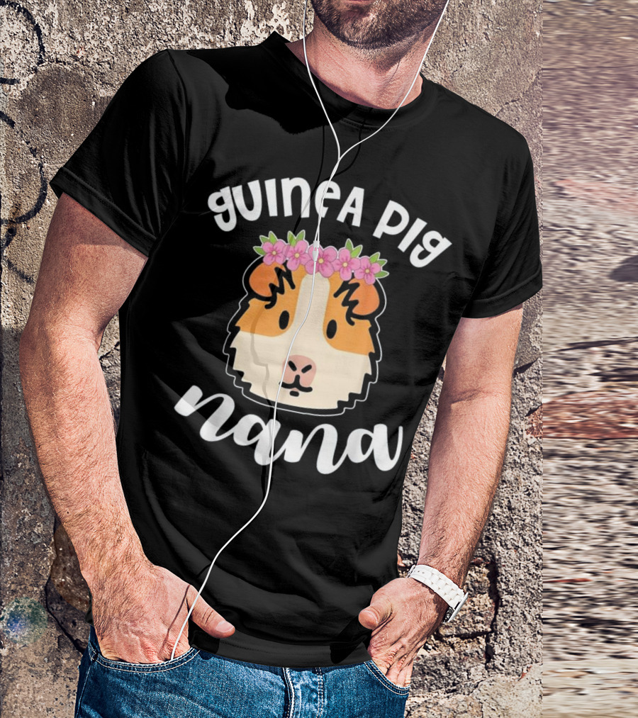 Guinea Pig Nana Flowers Face T-Shirt
