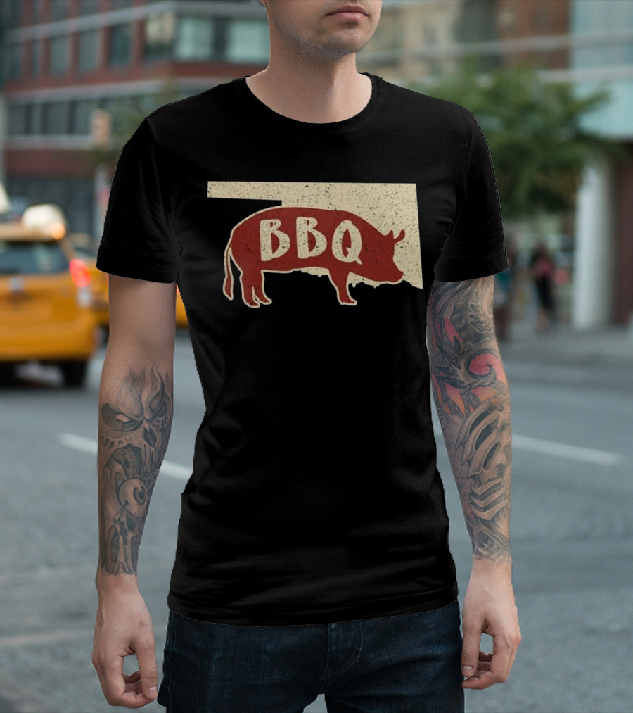 Oklahoma BBQ Sauce Barbecue Chef Pig T-Shirt