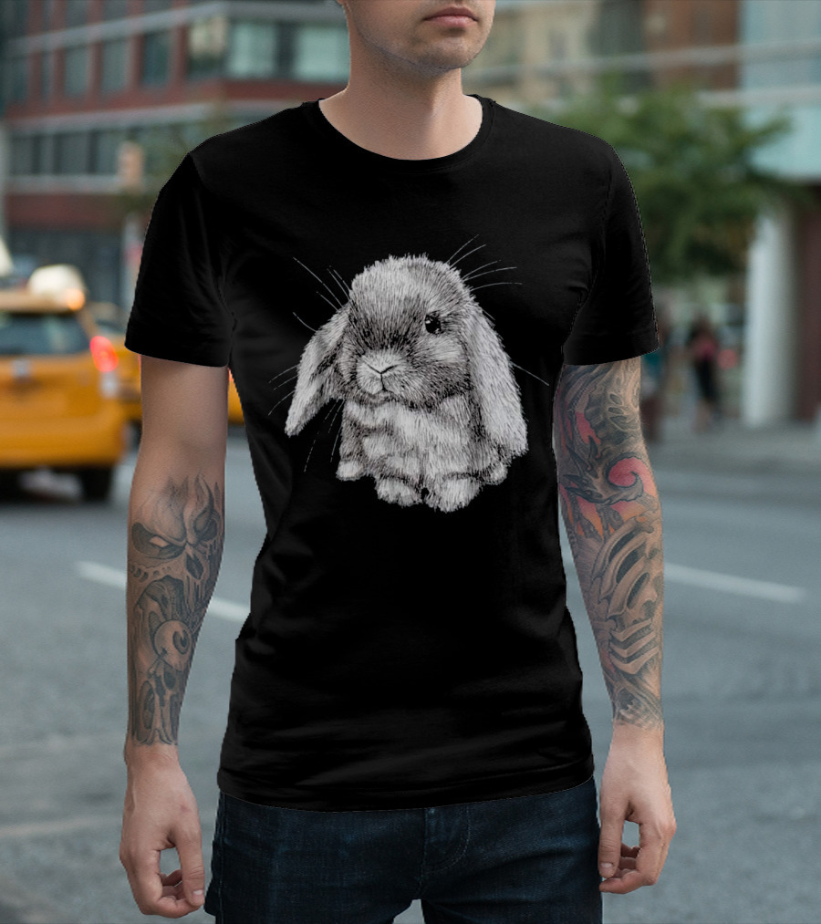 Lop Eared Bunny Rabbit Sketch Drawing T-Shirt