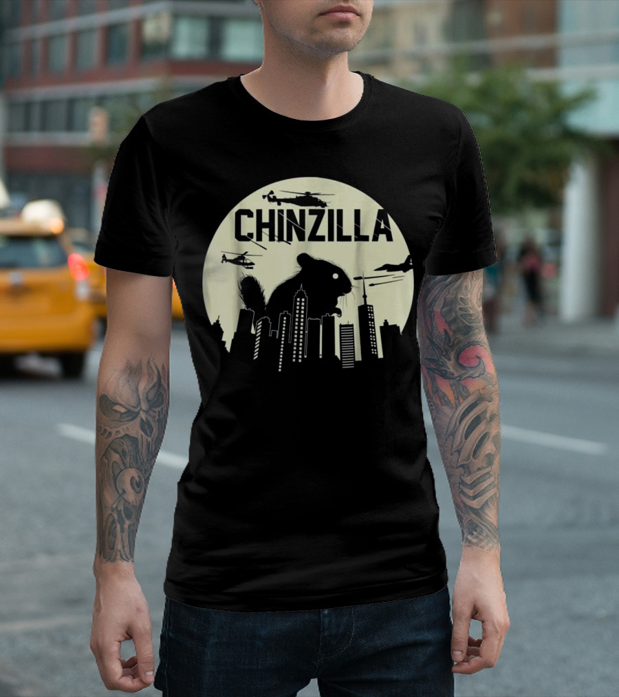 Chinzilla Chinchilla Rampage City Helicopters T-Shirt