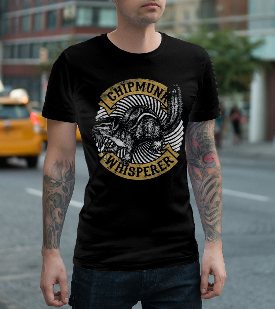 Chipmunk Whisperer Vintage Illustration Love T-Shirt