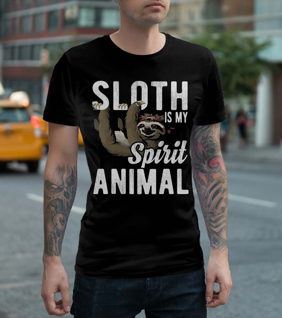 Sloth Is My Spirit Animal Hanging 4th Of July USA Bandana T-Shirt