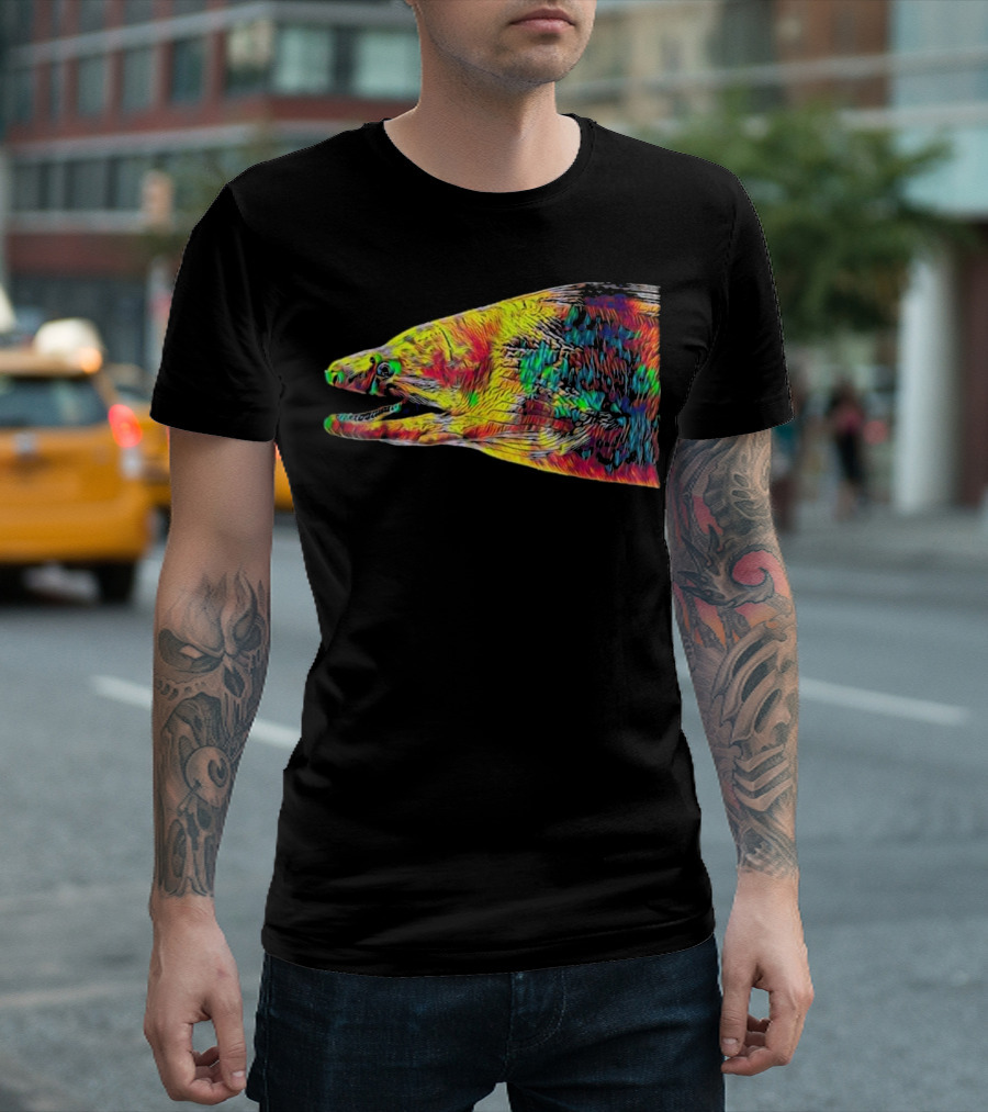 Moray Eel Fish Vibrant Rainbow Psychedelic T-Shirt