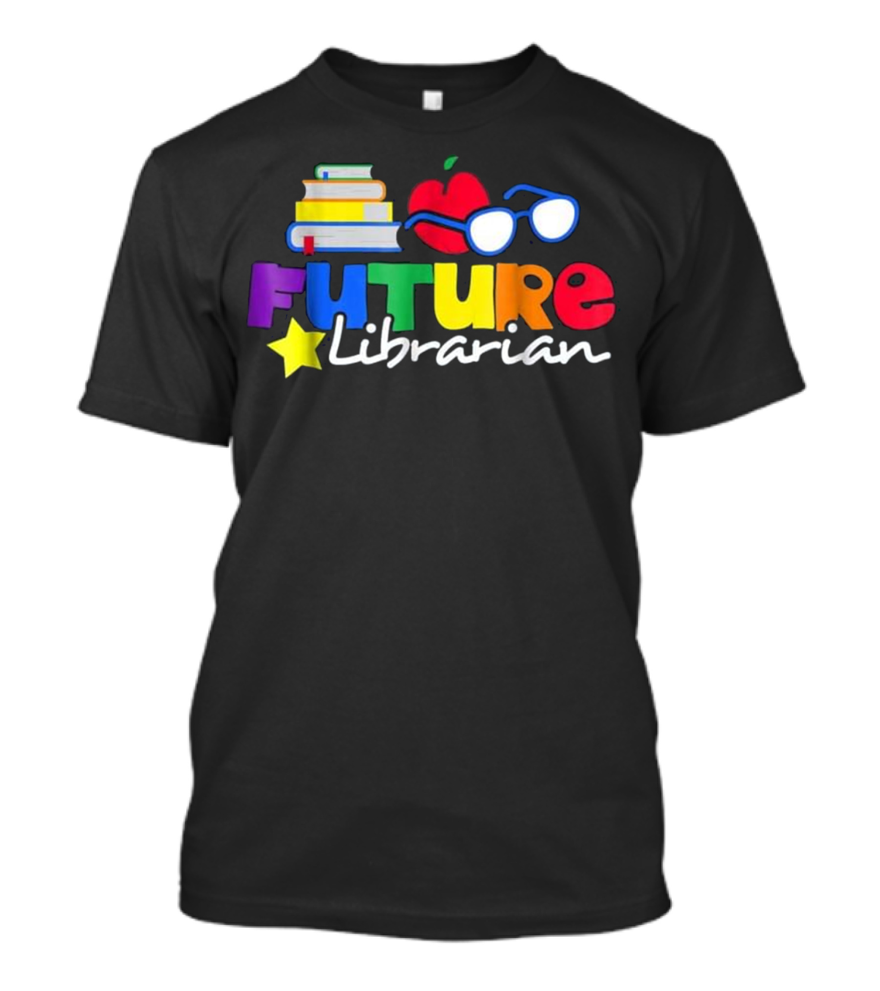 Future Librarian Books Apple Glasses Kid Career T-Shirt