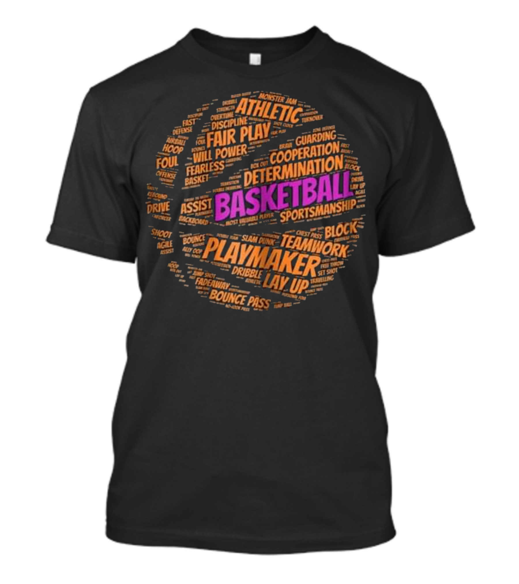 Basketball Playmaker Determination Athletic Teamwork Sayings T-Shirt