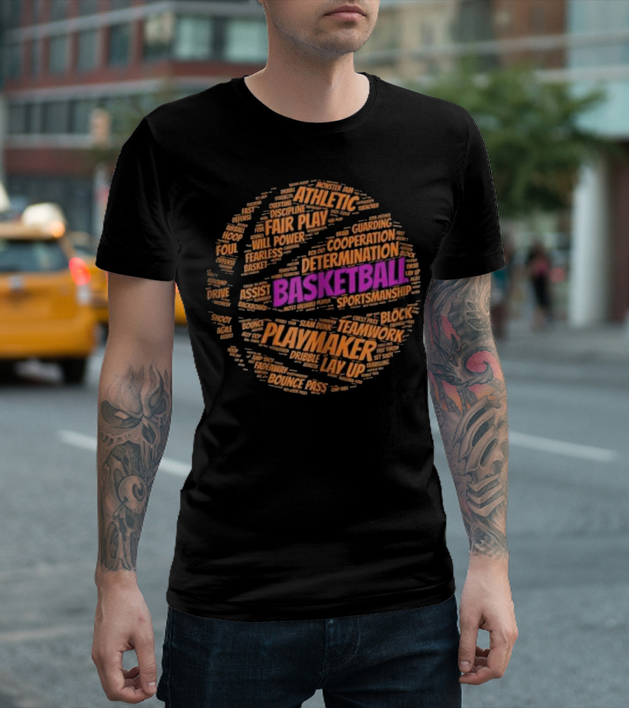 Basketball Playmaker Determination Athletic Teamwork Sayings T-Shirt