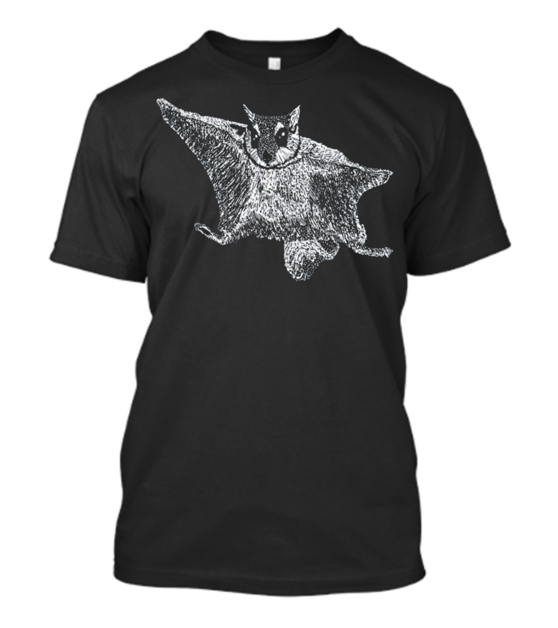 Flying Squirrel Sketch Wildlife Art Drawing T-Shirt