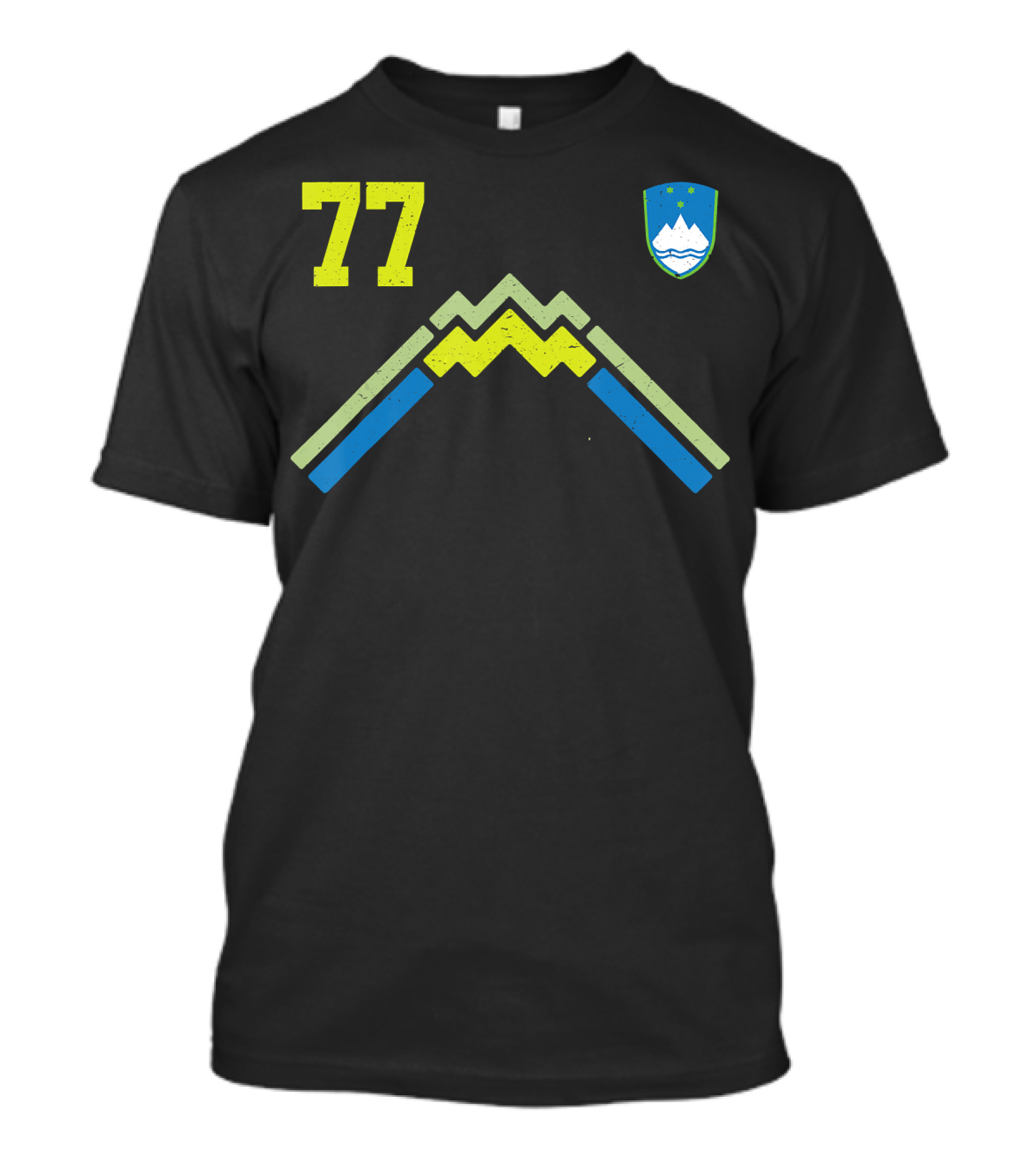 Slovenia Soccer Jersey Slovenija Football National Team Number 77 Mountain Crest T-Shirt