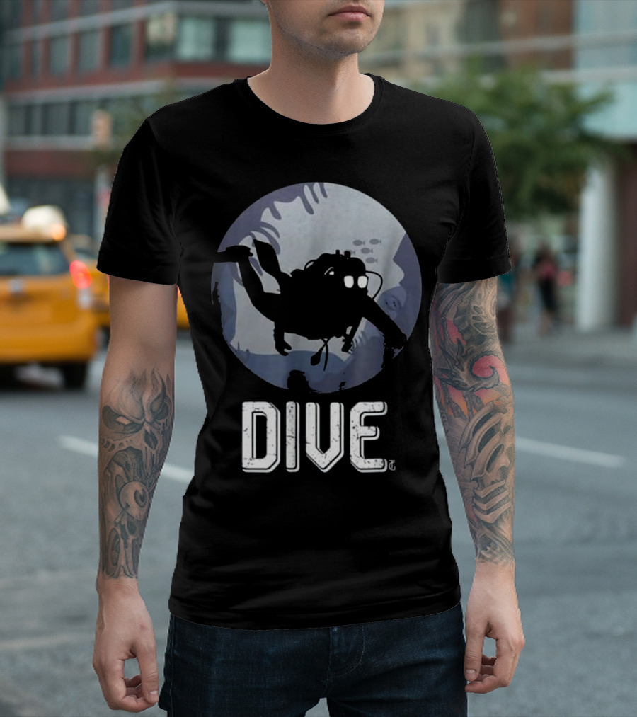 Deep Sea Dive Scuba Diving Diver Freediv Moonlit Adventure T-Shirt