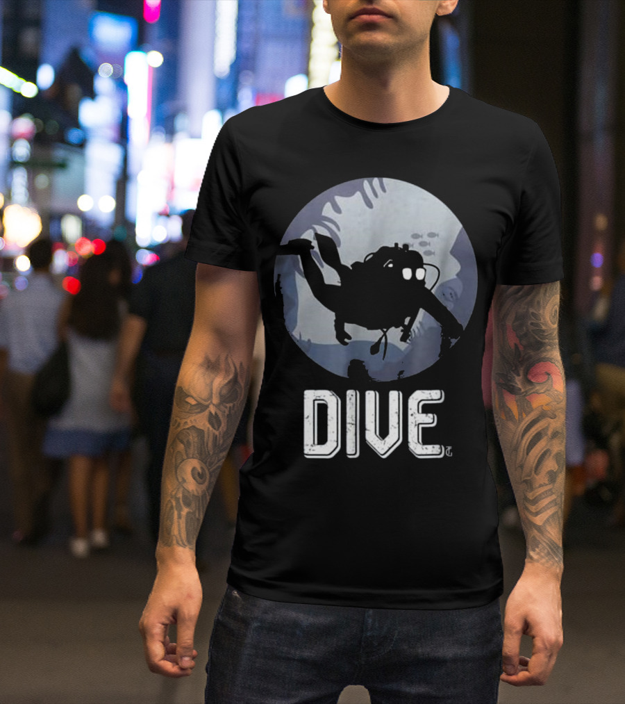 Deep Sea Dive Scuba Diving Diver Freediv Moonlit Adventure T-Shirt