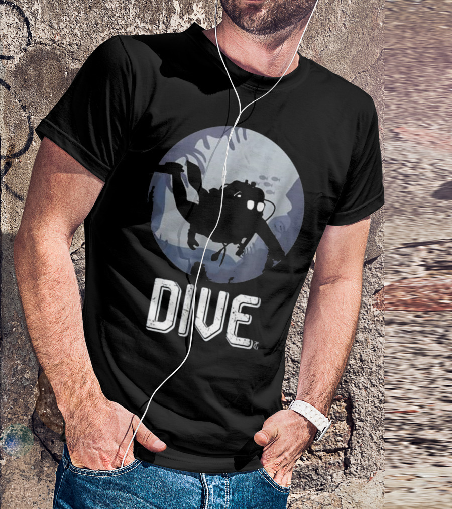 Deep Sea Dive Scuba Diving Diver Freediv Moonlit Adventure T-Shirt