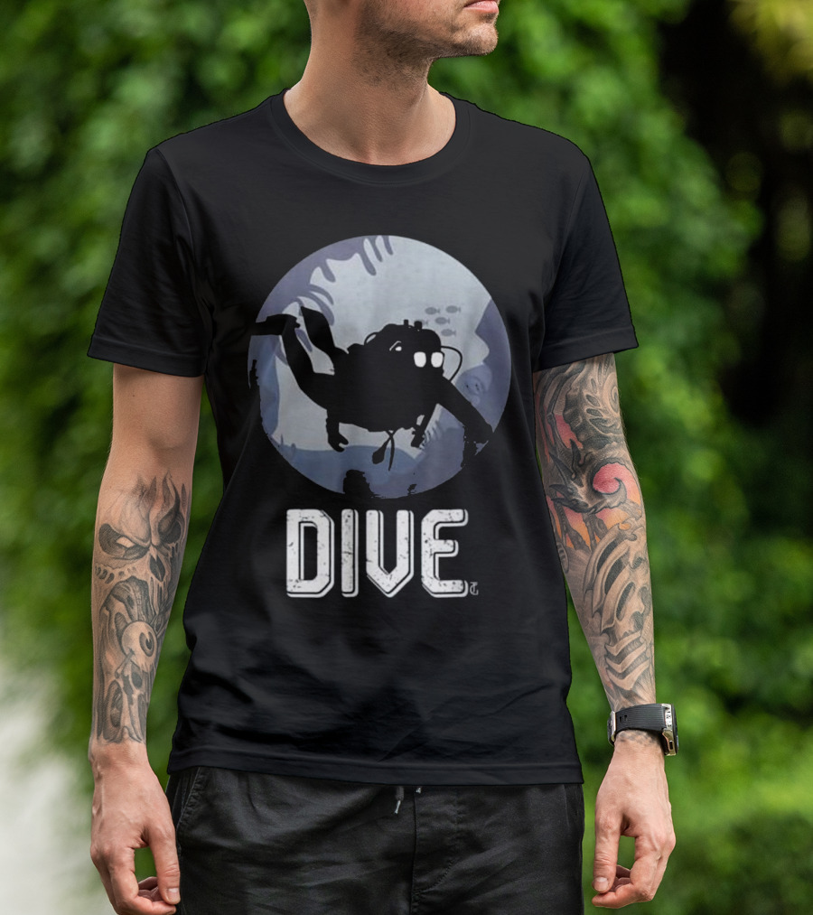 Deep Sea Dive Scuba Diving Diver Freediv Moonlit Adventure T-Shirt
