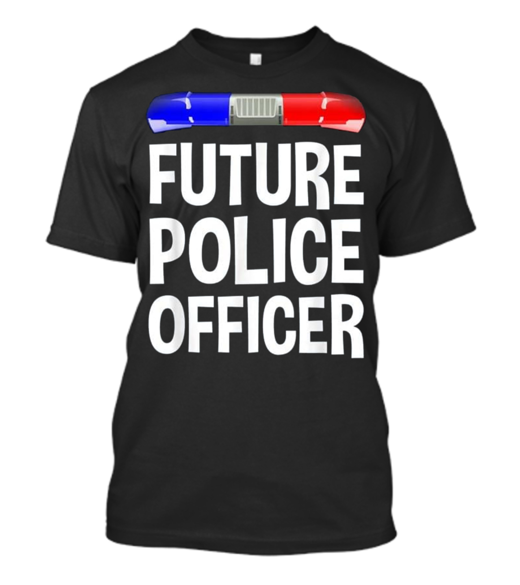 Future Police Officer Cop With Red And Blue Lights T-Shirt