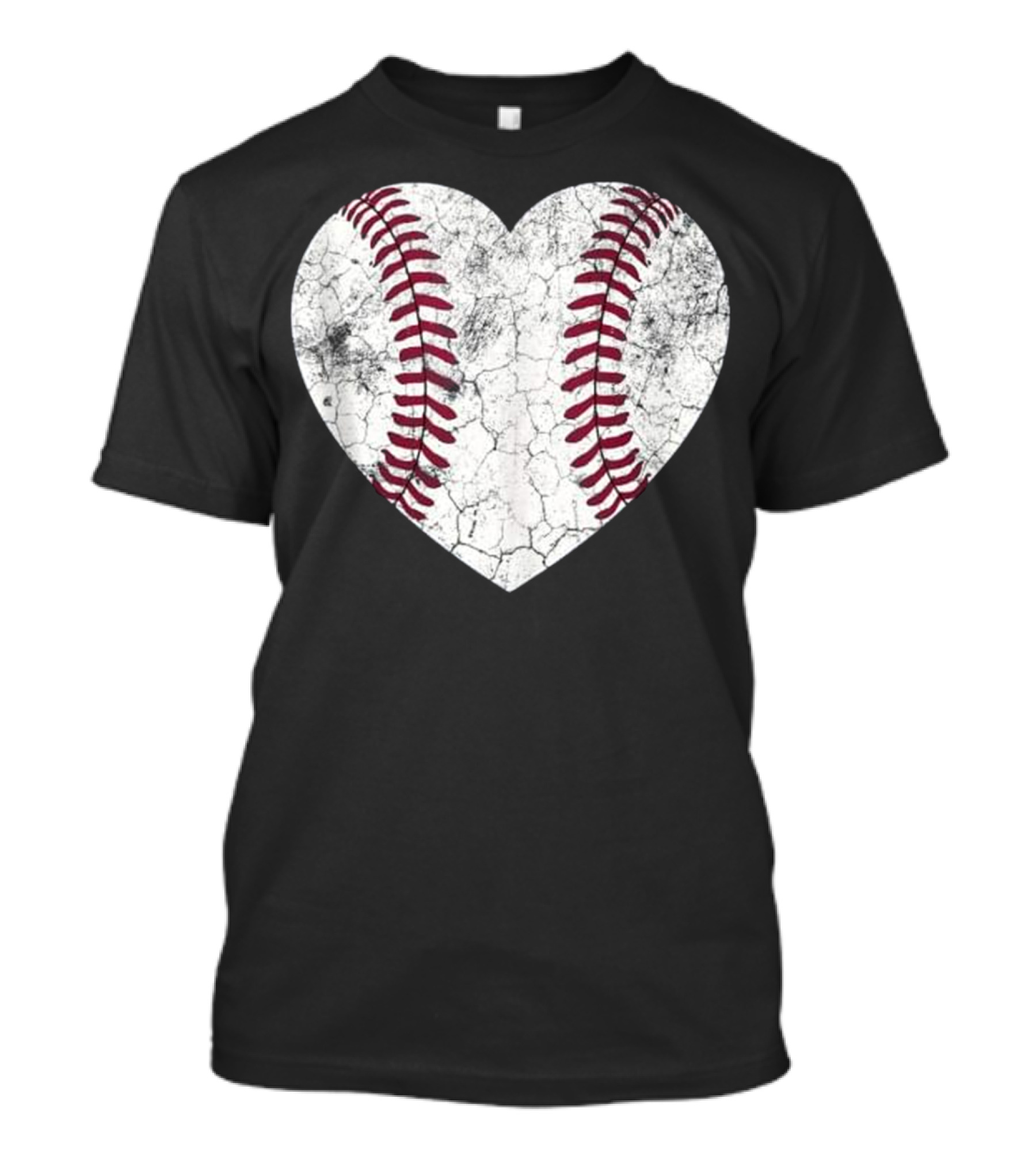 Mother's Day Distressed Heart Shaped Baseball Stitching T-Shirt