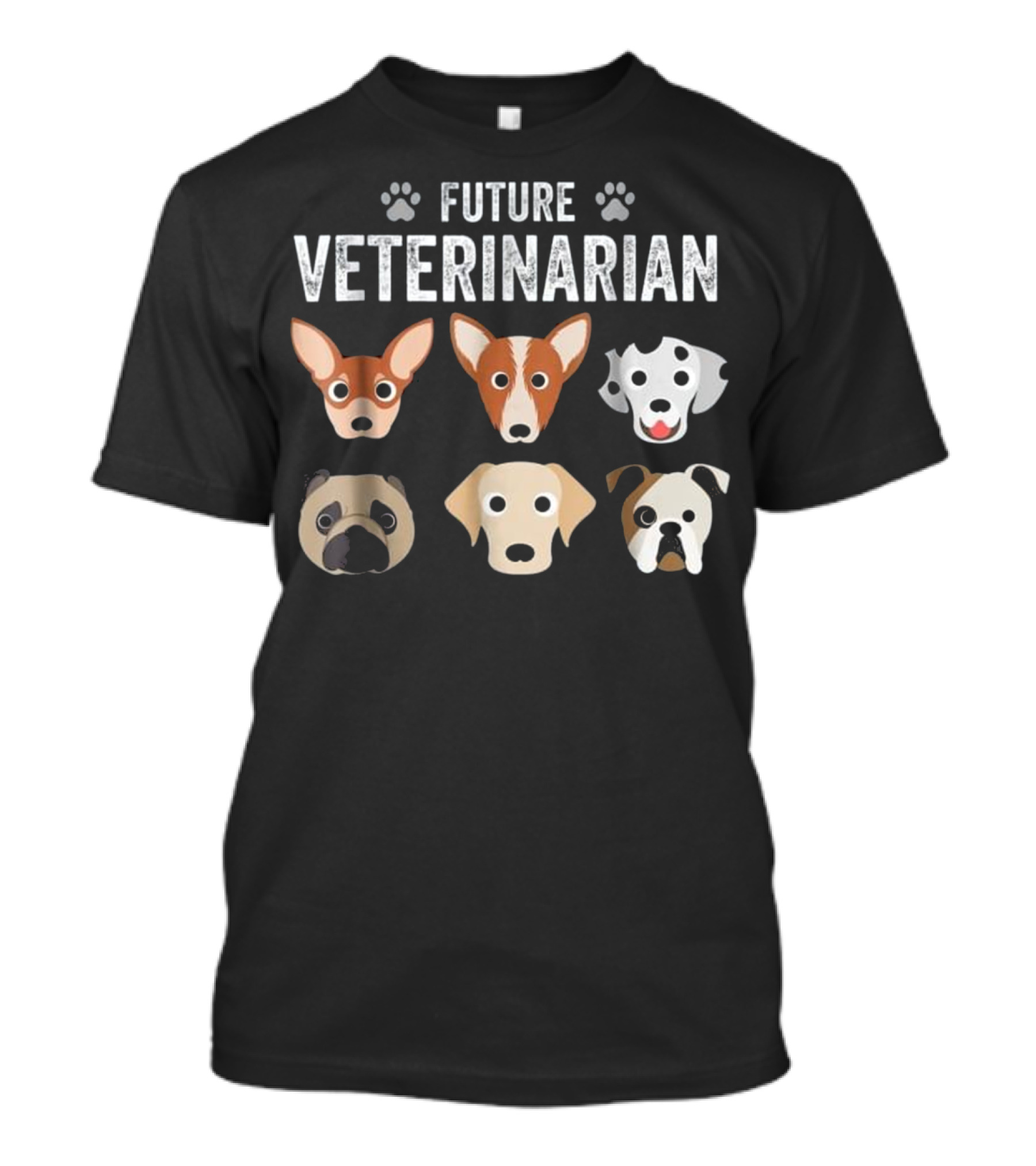 Future Veterinarian Kids Vet Dogs Cats Paw Prints T-Shirt