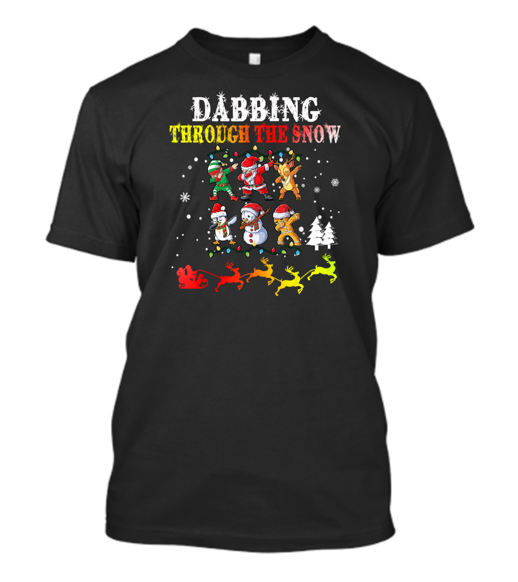 Dabbing Through The Snow Santa And Friends T-Shirt