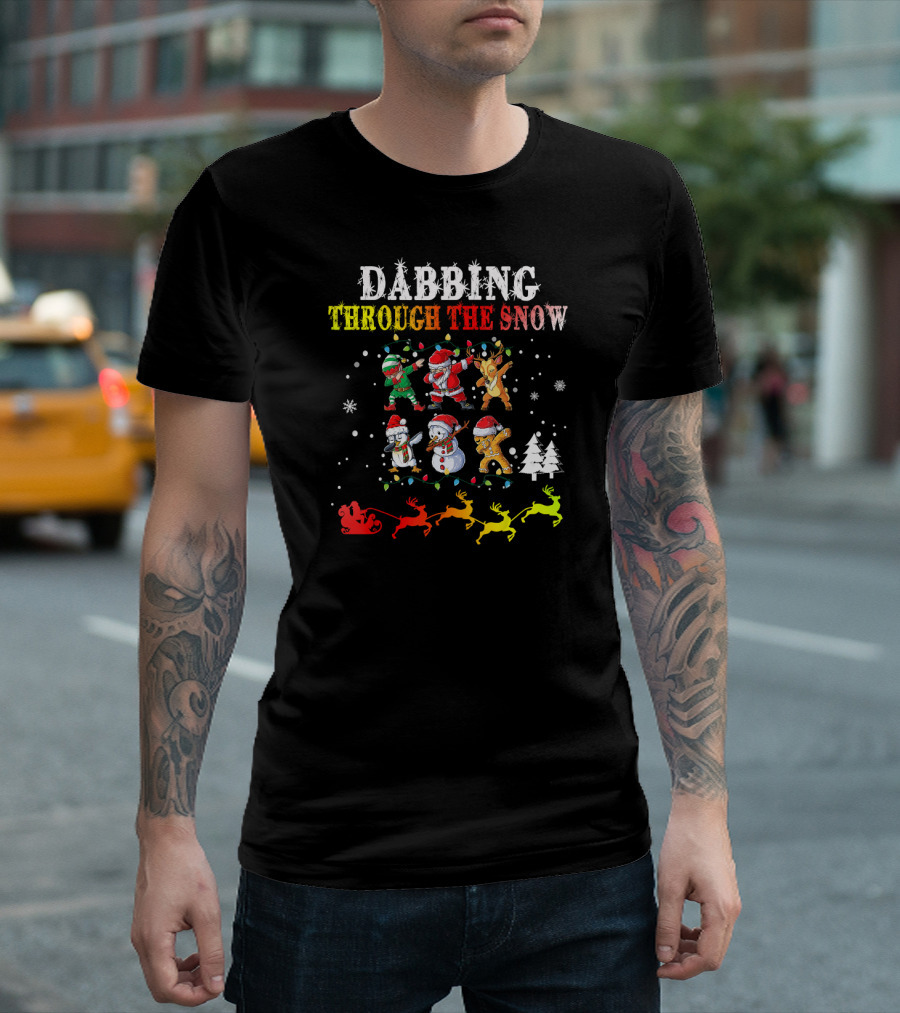 Dabbing Through The Snow Santa And Friends T-Shirt