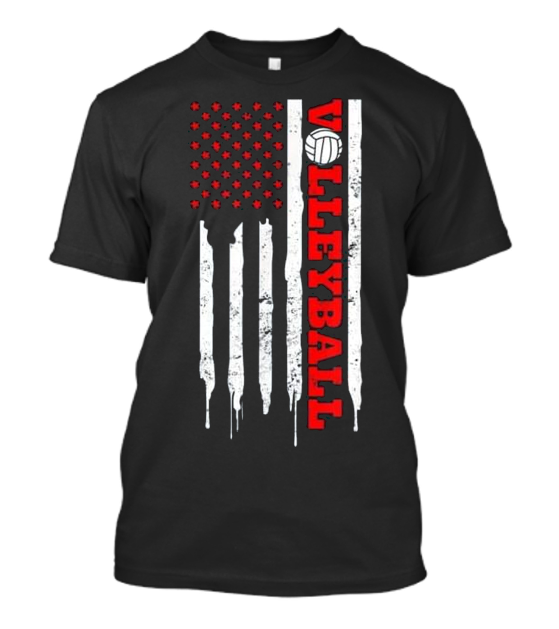 Game Day Volleyball Patriotic US Flag American T-Shirt