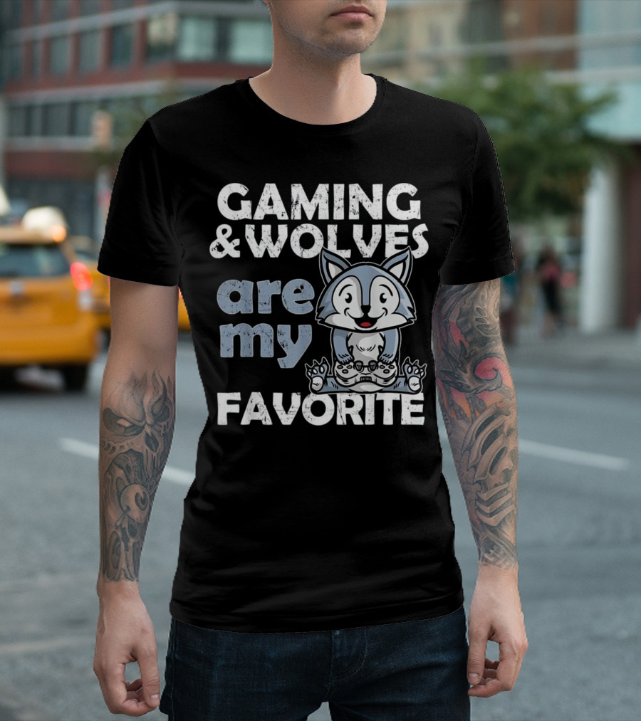 Gaming And Wolves Are My Favorite T-Shirt