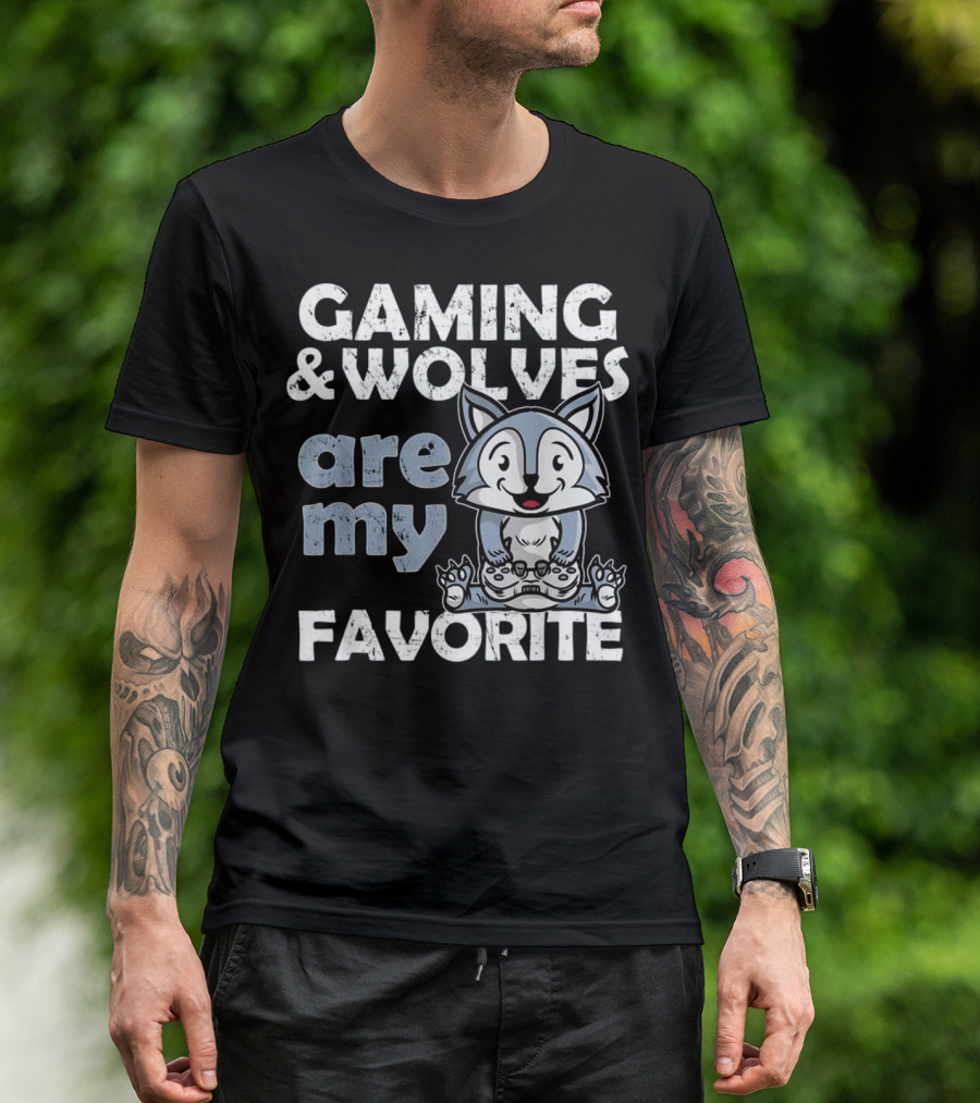 Gaming And Wolves Are My Favorite T-Shirt