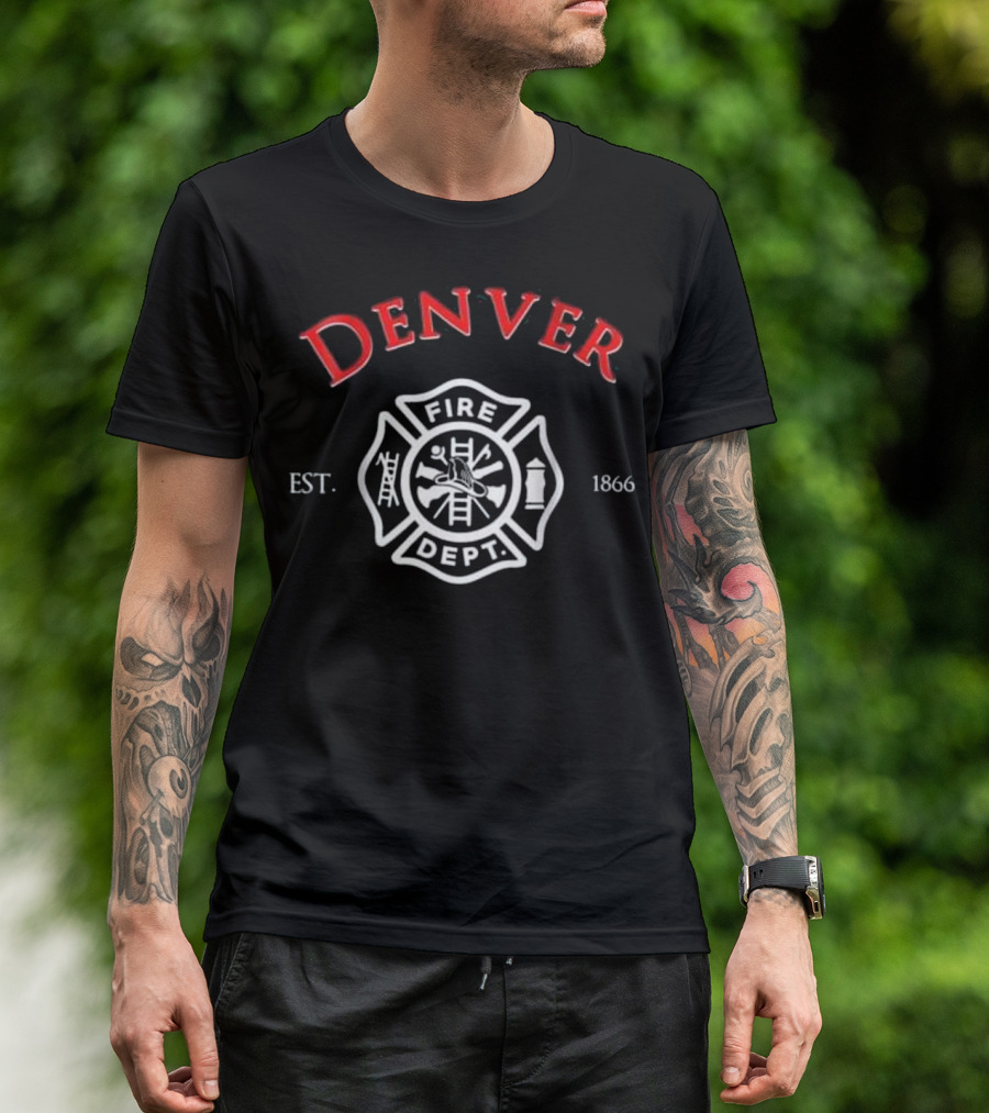 Denver Fire Dept Est. 1866 Rescue Firefight Colorado T-Shirt