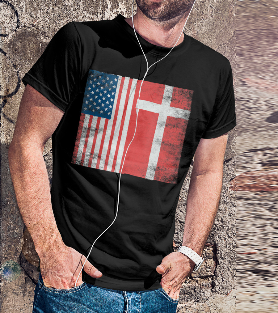 Denmark American Danish Flag Women Men T-Shirt