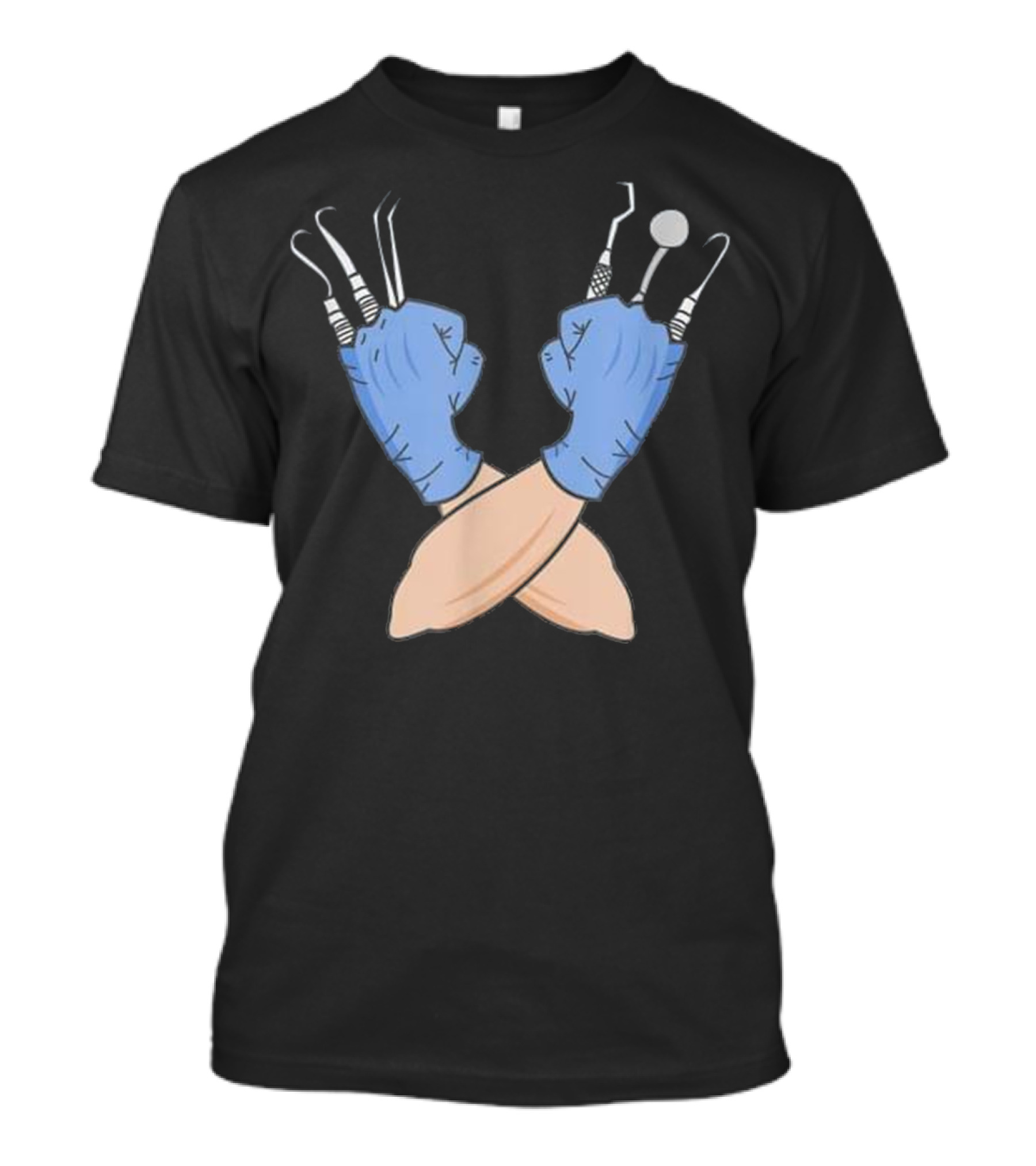 Dental Hygienist Crossing Dental Tools Gloves T-Shirt