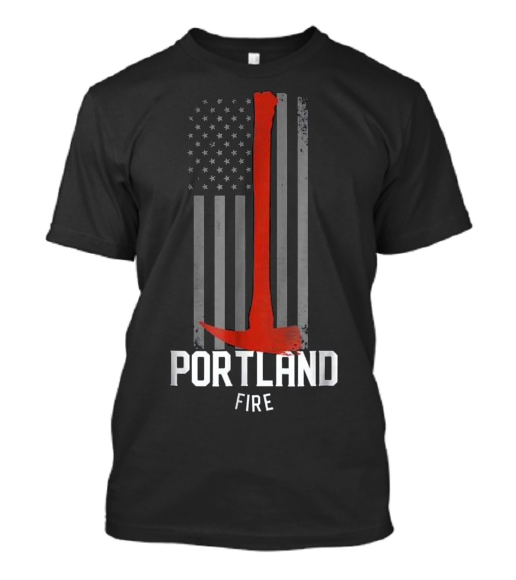 Portland Fire Rescue Axe American Flag T-Shirt