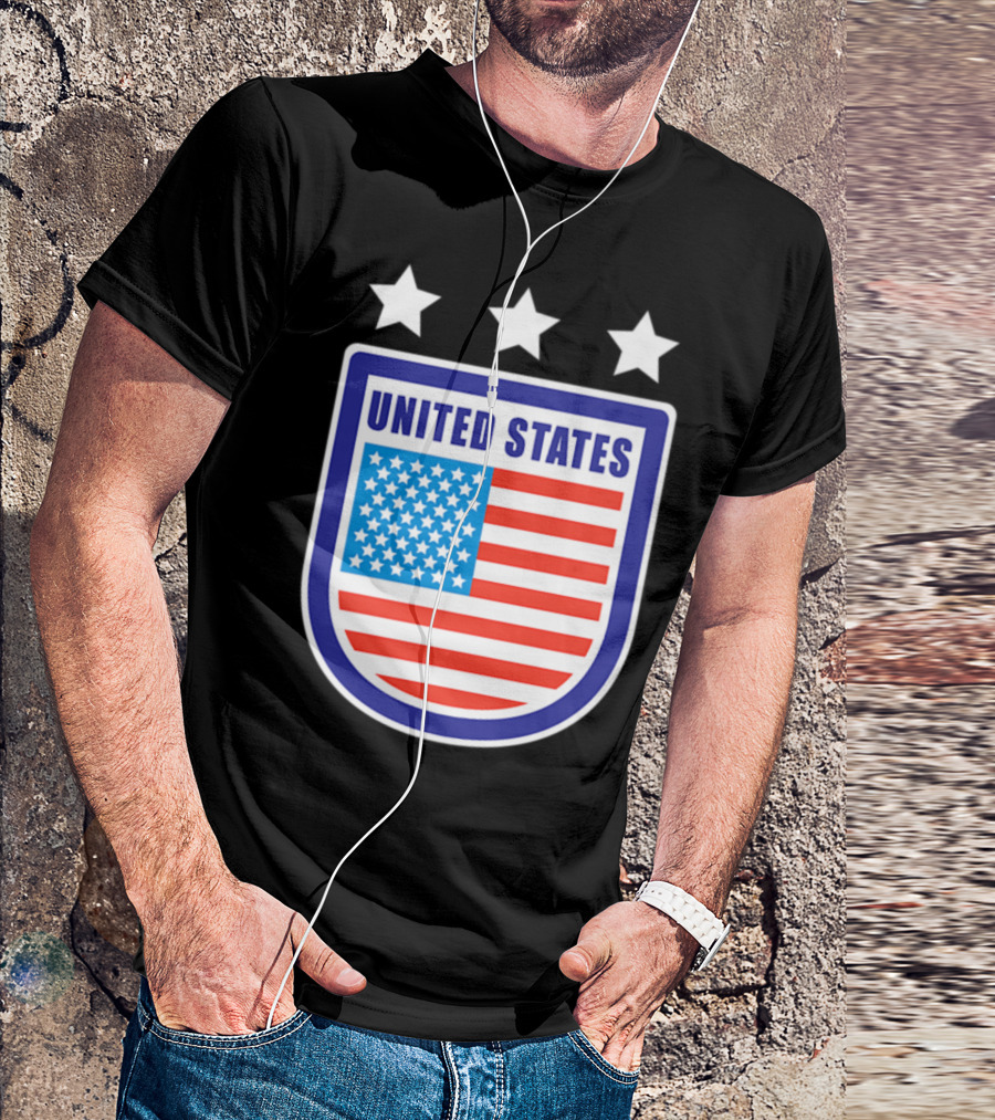 United States Soccer Team Flag Emblem Stars T-Shirt