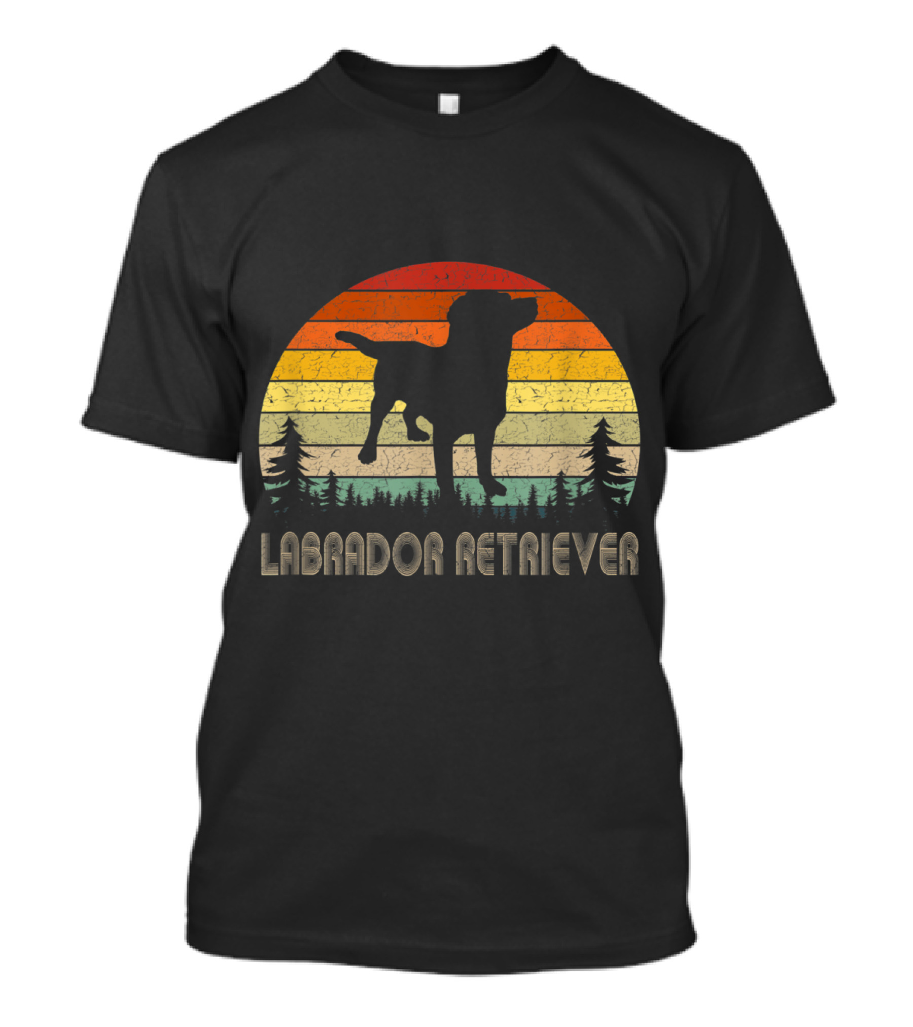 Labrador Retriever Vintage Silhouette Retro Sunset T-Shirt