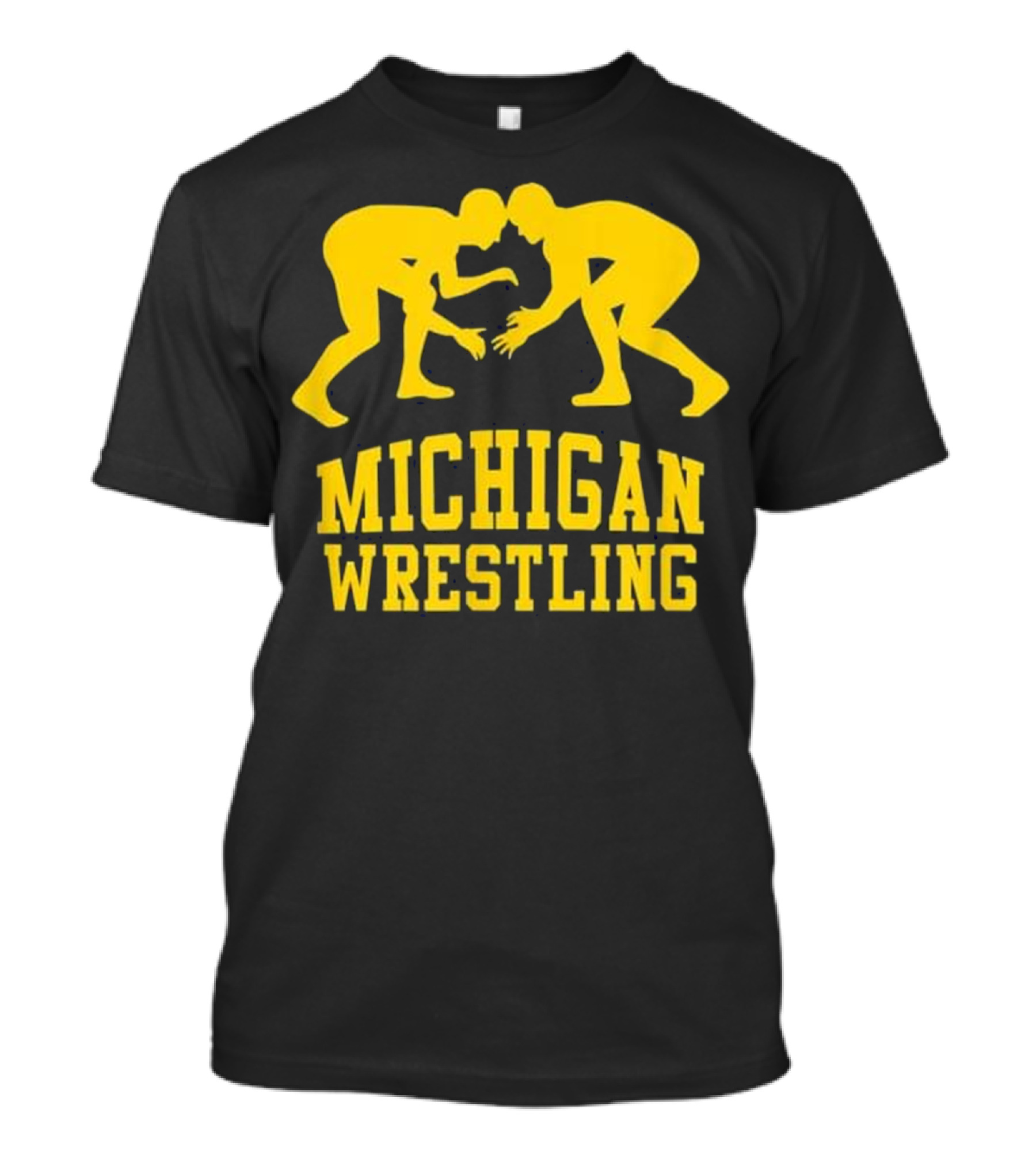 Michigan Wrestling Yellow Wrestlers Iconic Pose T-Shirt