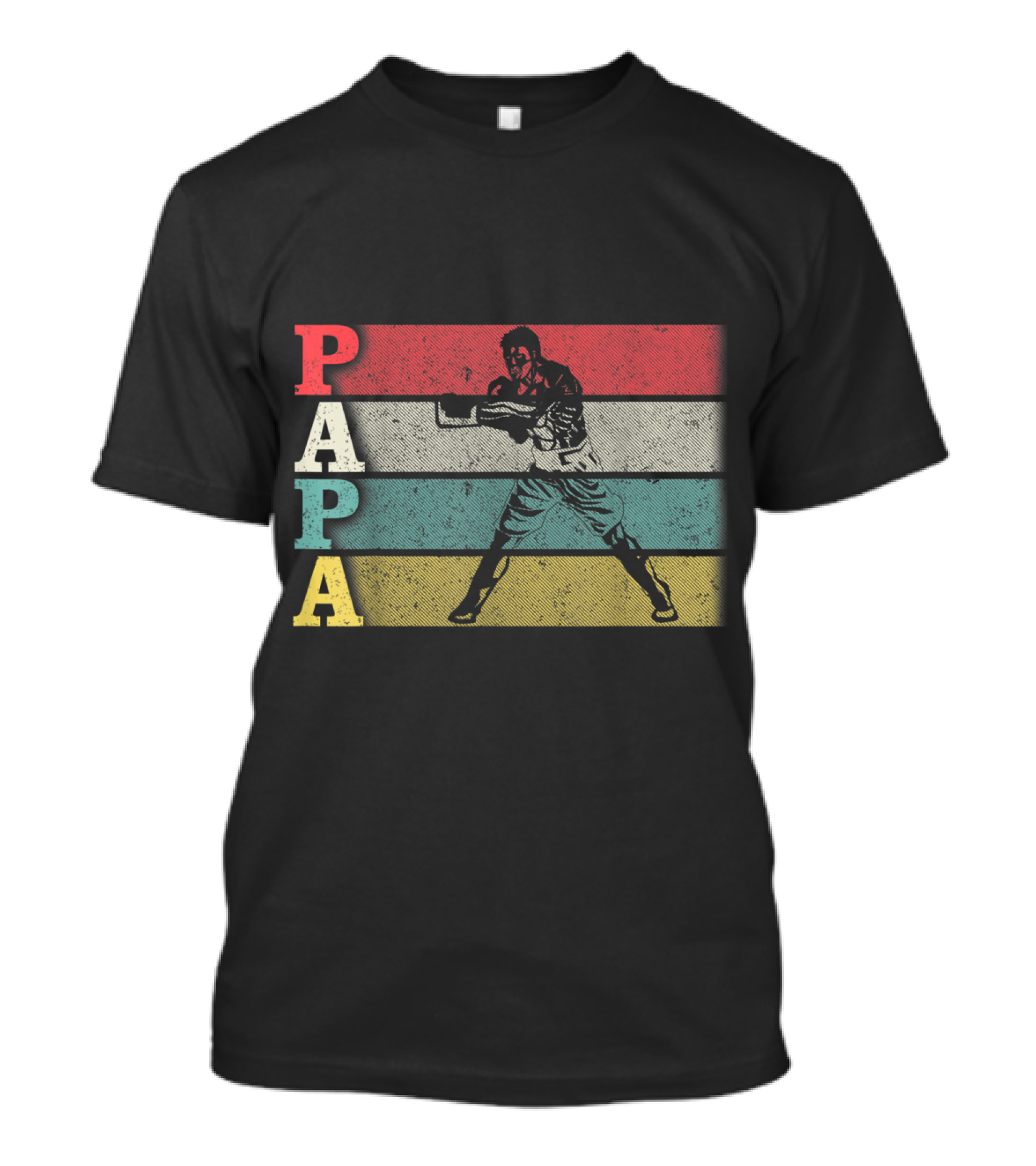 Papa Retro Boxing Stripes T-Shirt