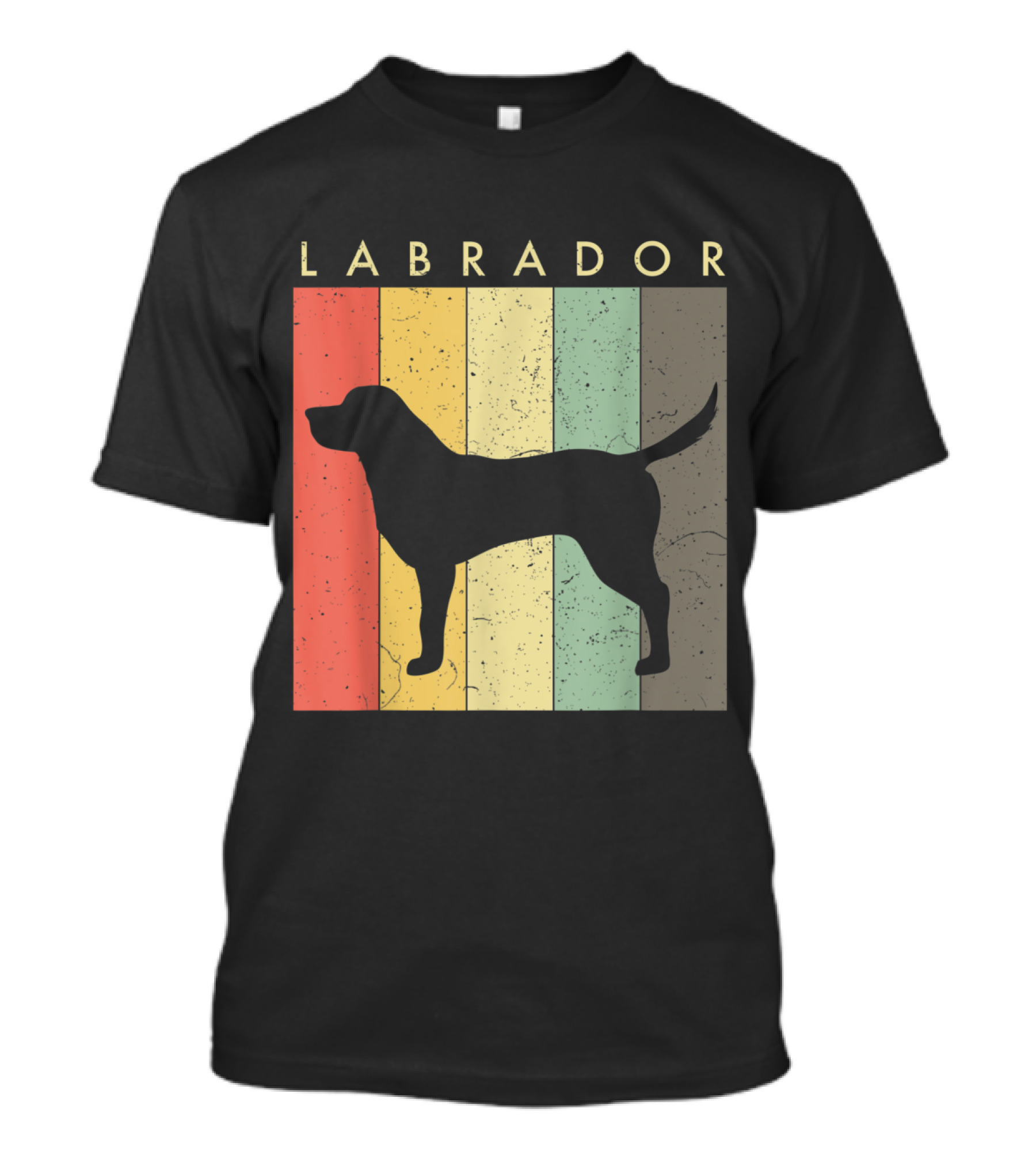 Labrador Retro Stripes Dog Lovers T-Shirt