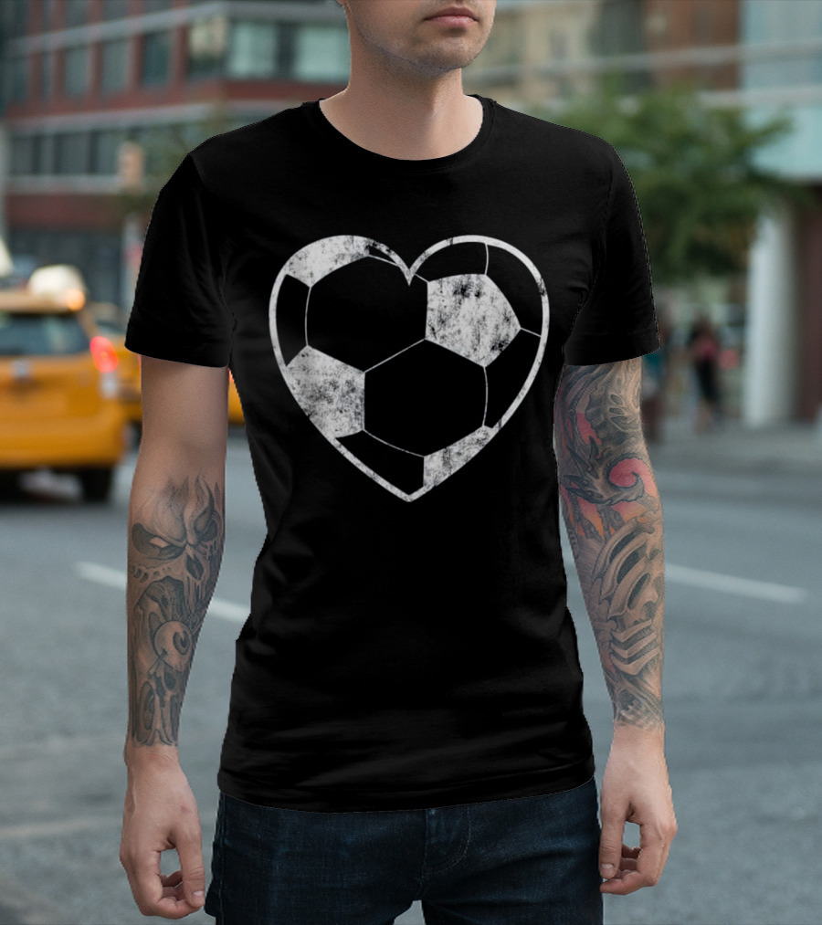 Soccer Ball Heart Funny Football Soccer Enthusiast T-Shirt