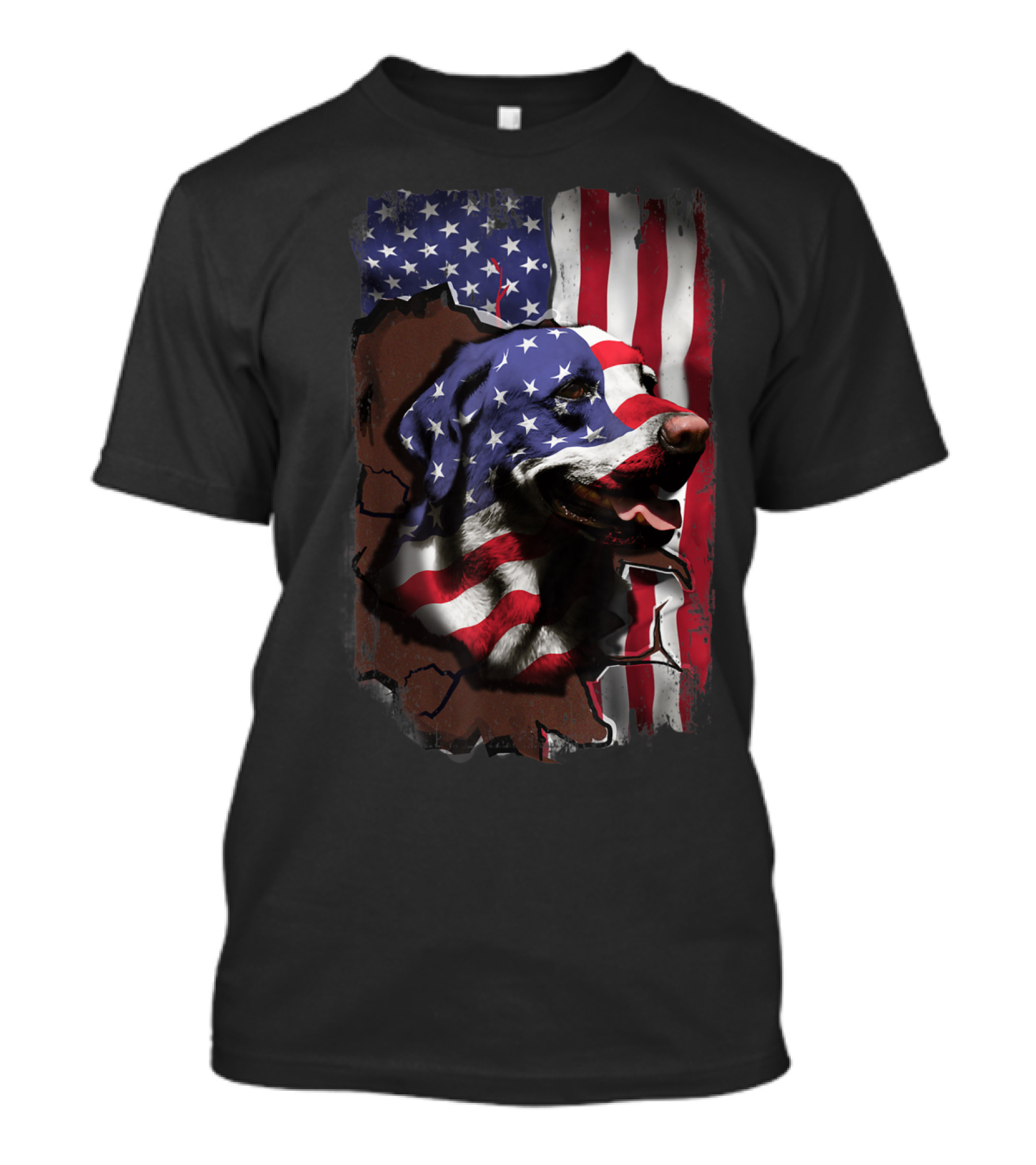 Labrador Dog With American Flag Colors T-Shirt