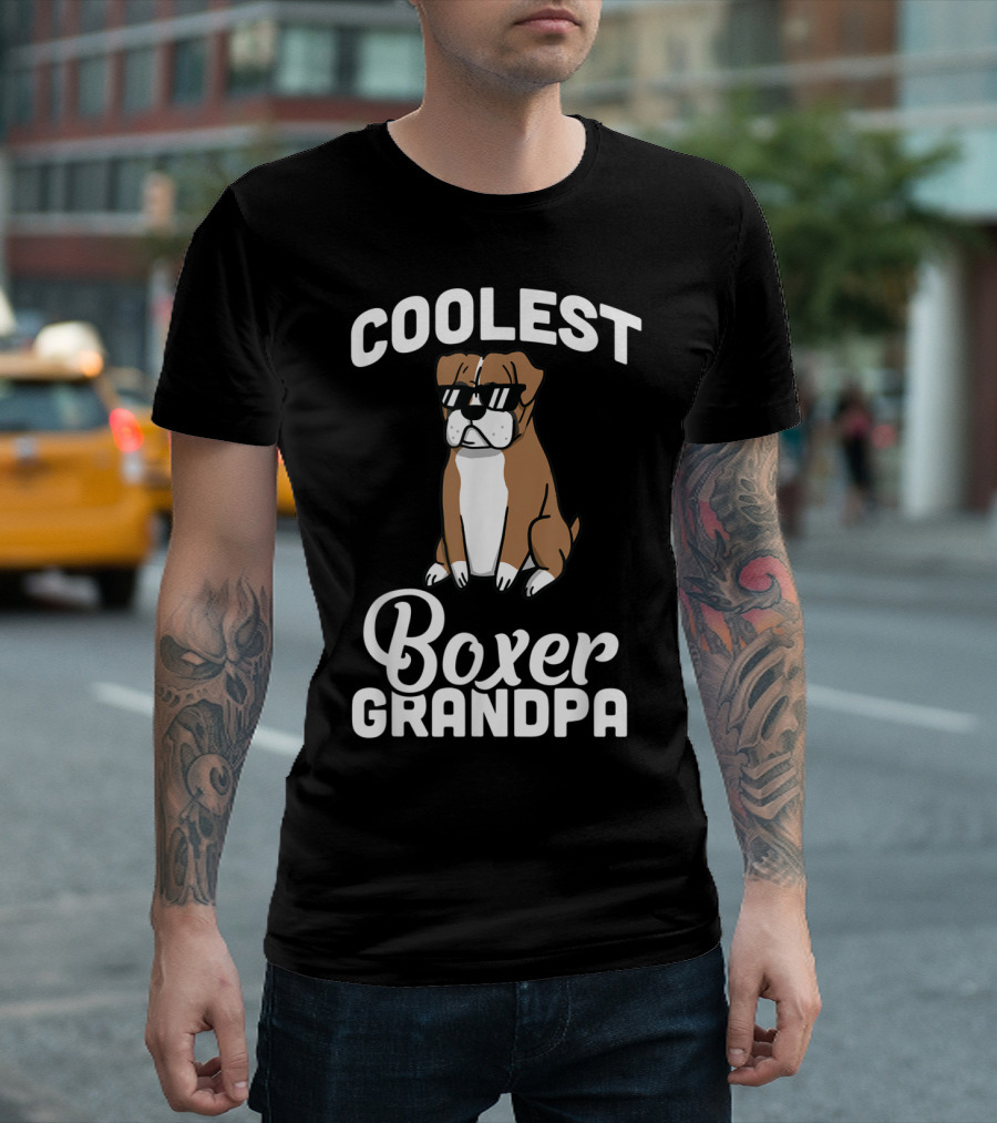 Coolest Grandpa Boxer Dog T-Shirt
