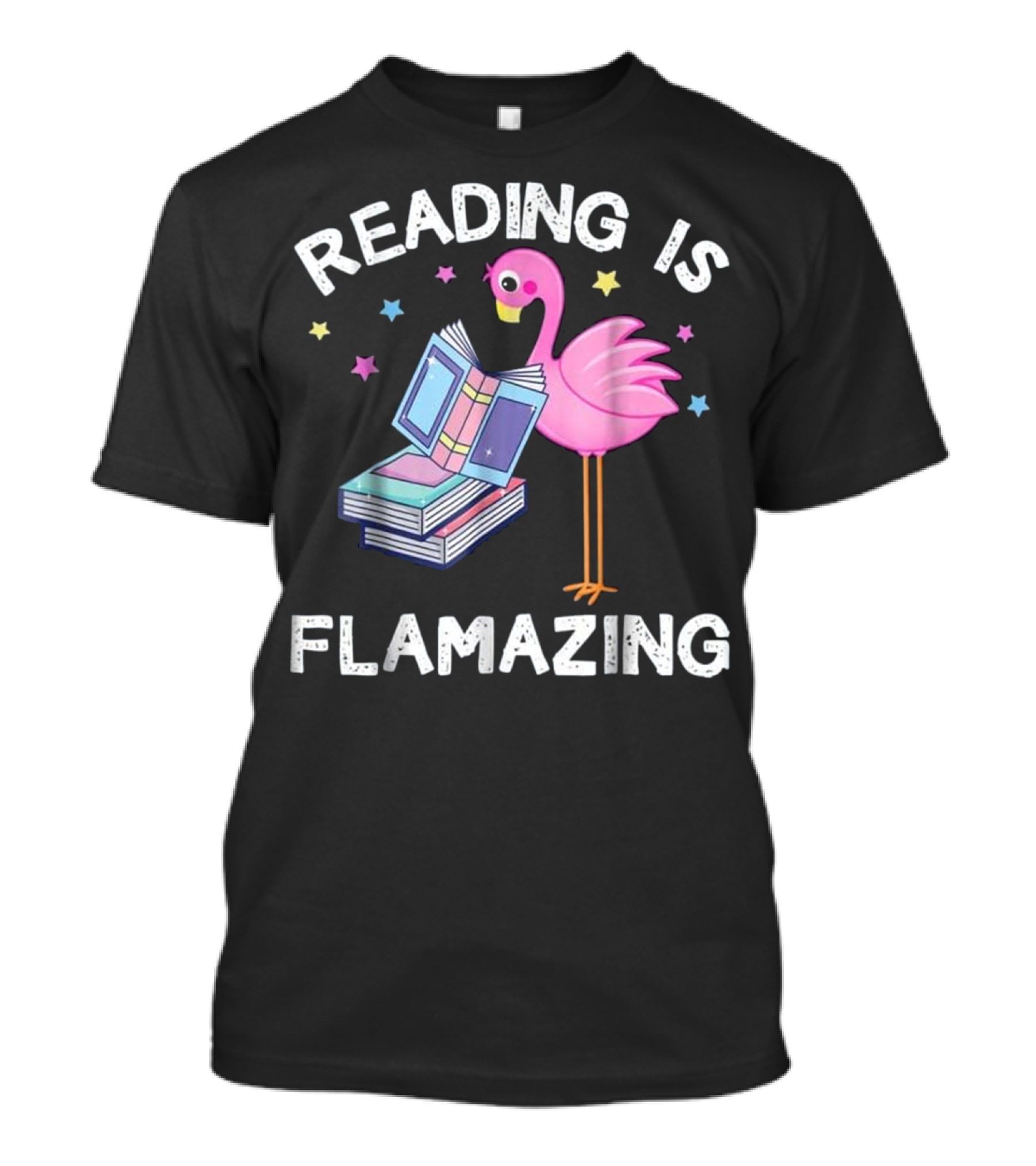 Reading Is Flamazing Flamingo With Books And Stars T-Shirt