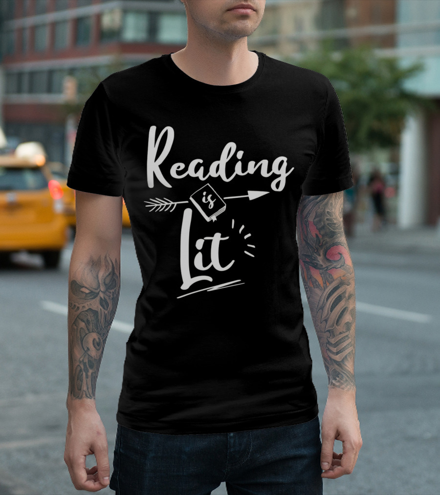 Reading Is Lit Arrow Book Fun Premium T-Shirt