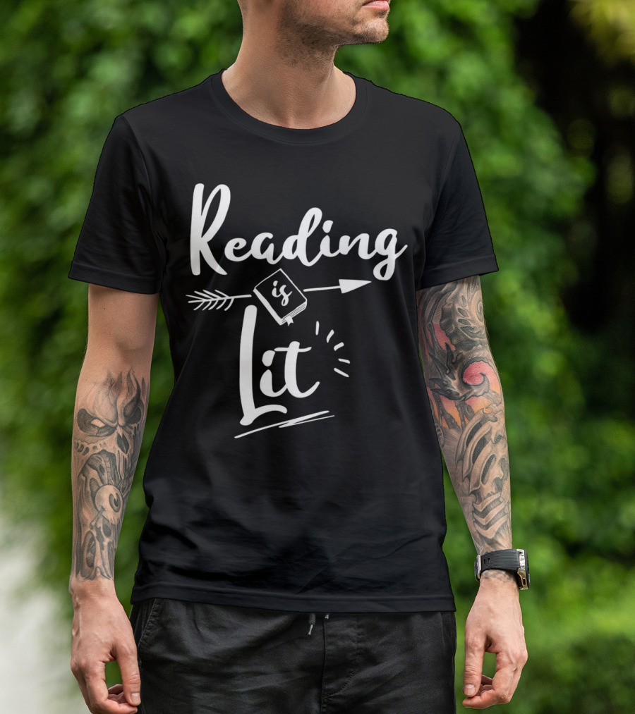 Reading Is Lit Arrow Book Fun Premium T-Shirt
