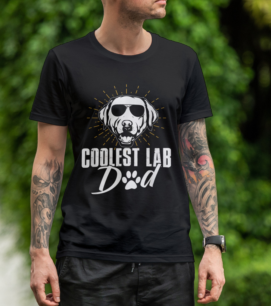 Coolest Lab Dad Labrador Retriever Dog With Sunglasses T-Shirt