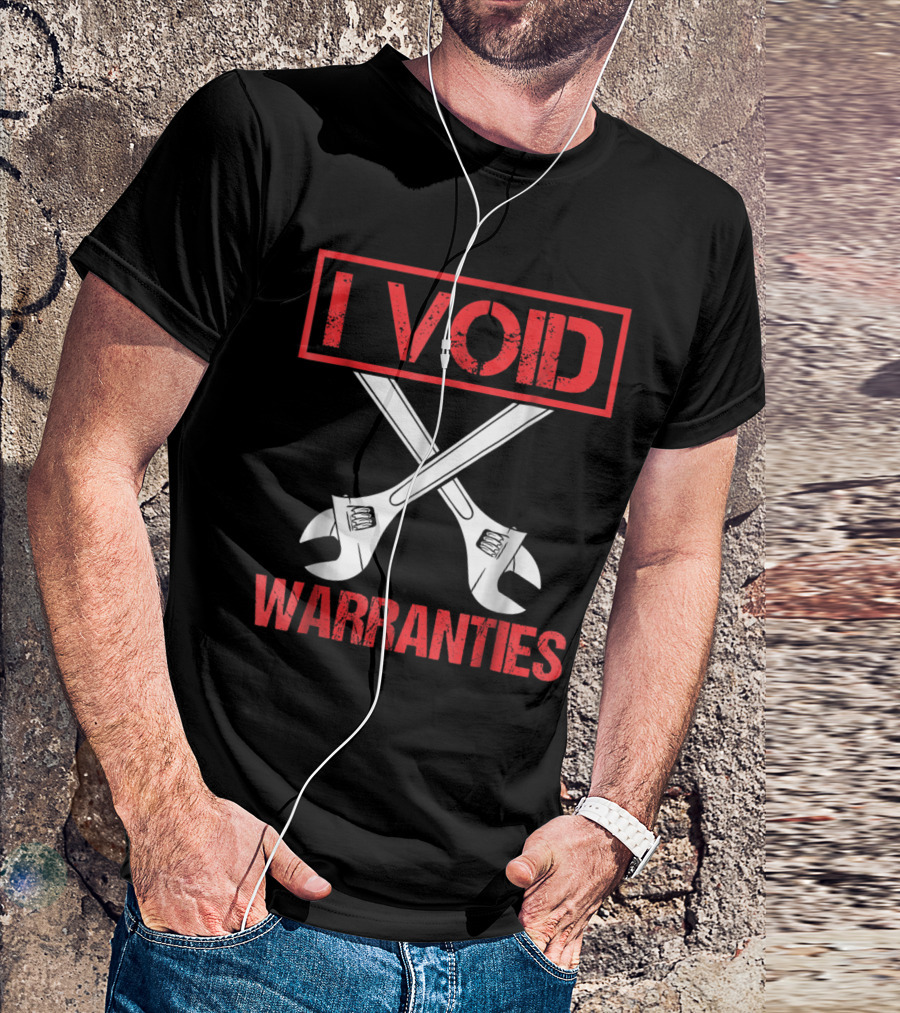 I Void Warranties Distressed Look Crossed Wrenches T-Shirt