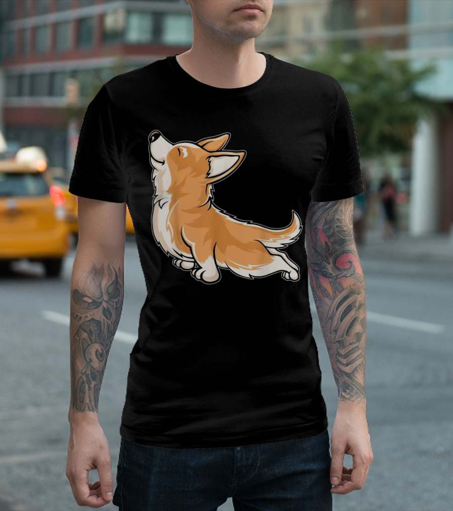 Corgi Yoga Funny Stretch Corgi Pose T-Shirt