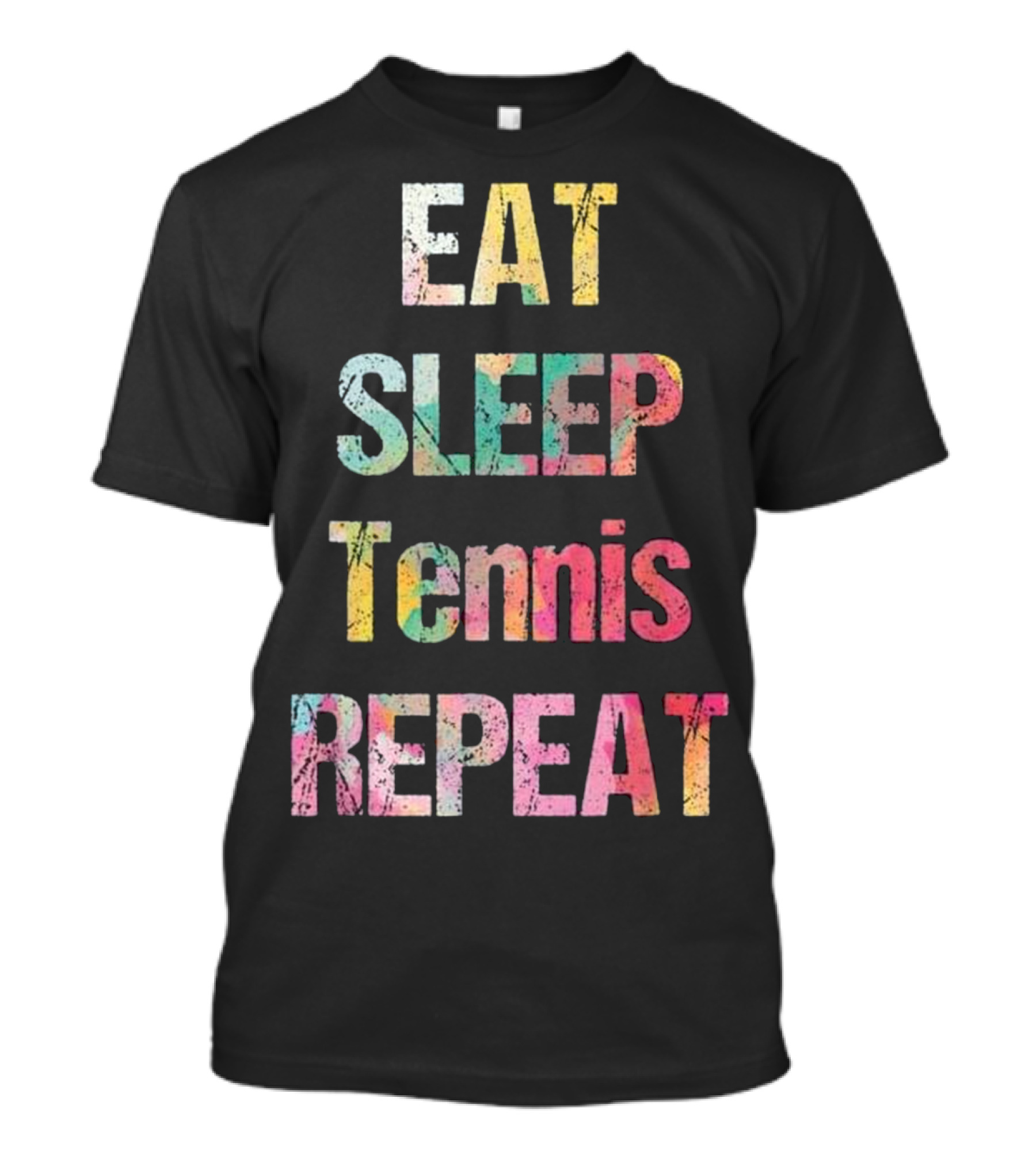 Eat Sleep Tennis Repeat Colorful Summer T-Shirt