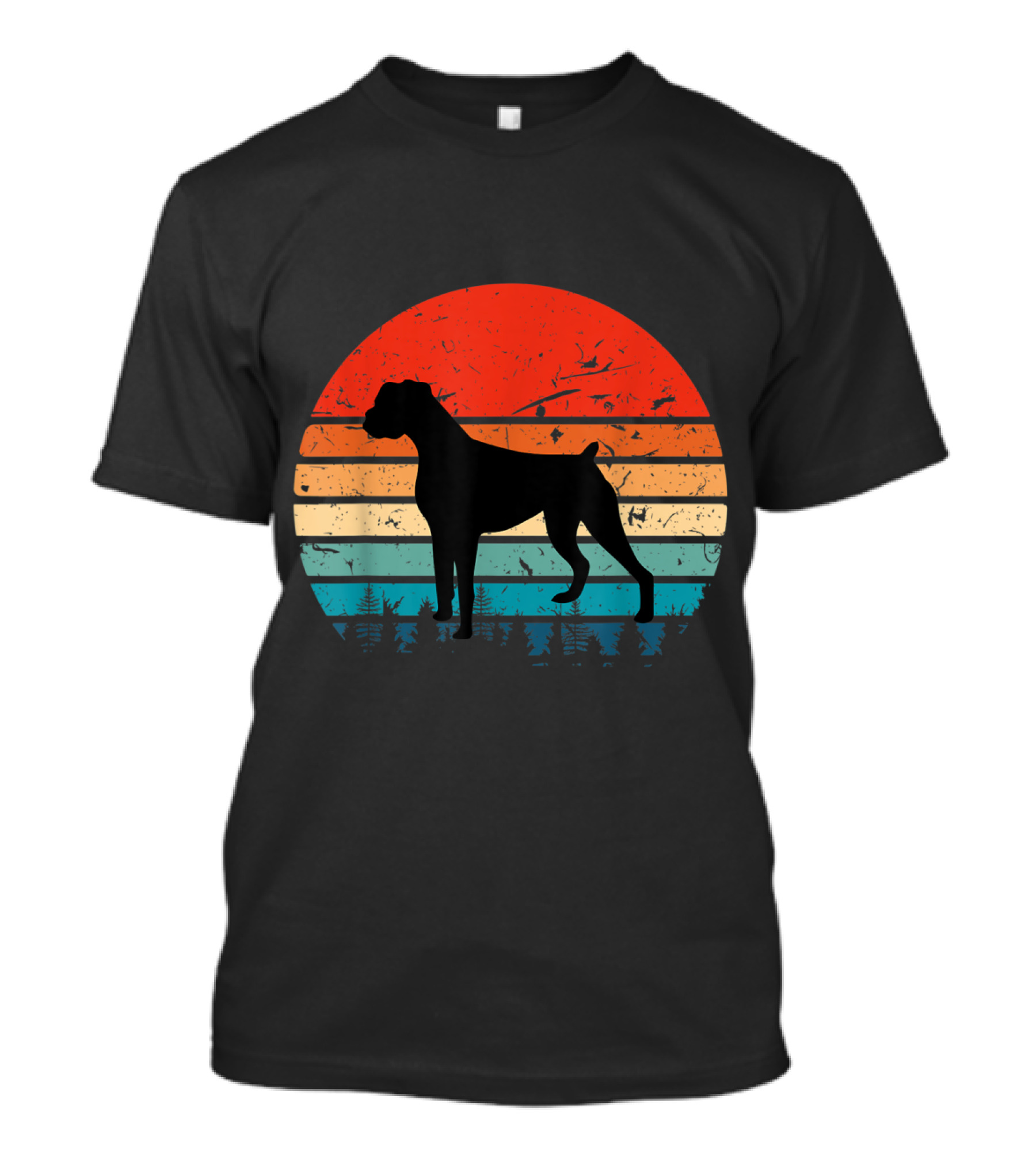 Vintage Boxer Sunset Forest T-Shirt