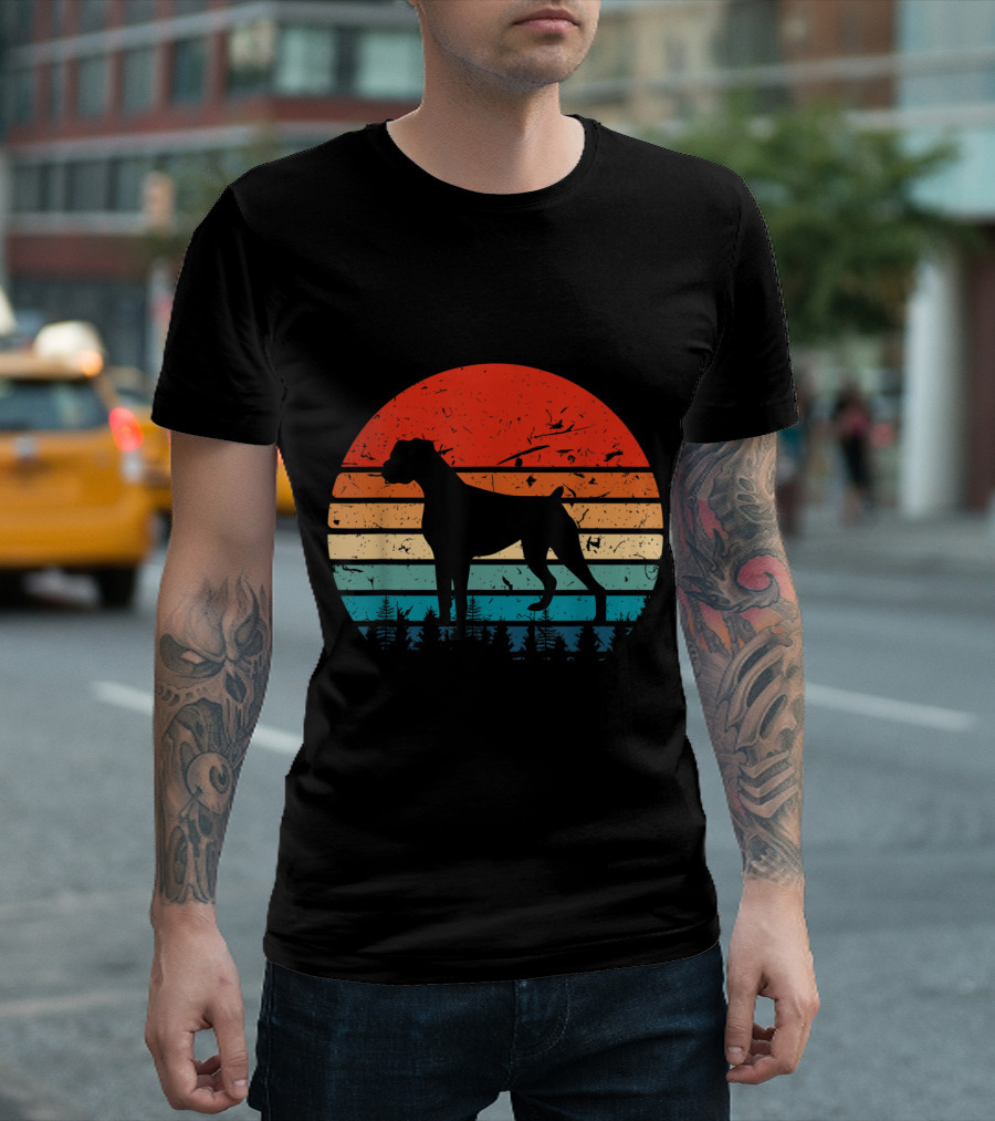 Vintage Boxer Sunset Forest T-Shirt